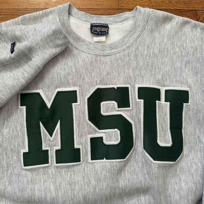 Vintage 90'S Jansport college sweatshirt, made in the USA, size small, men's unclear gray type Vintage Second Hand