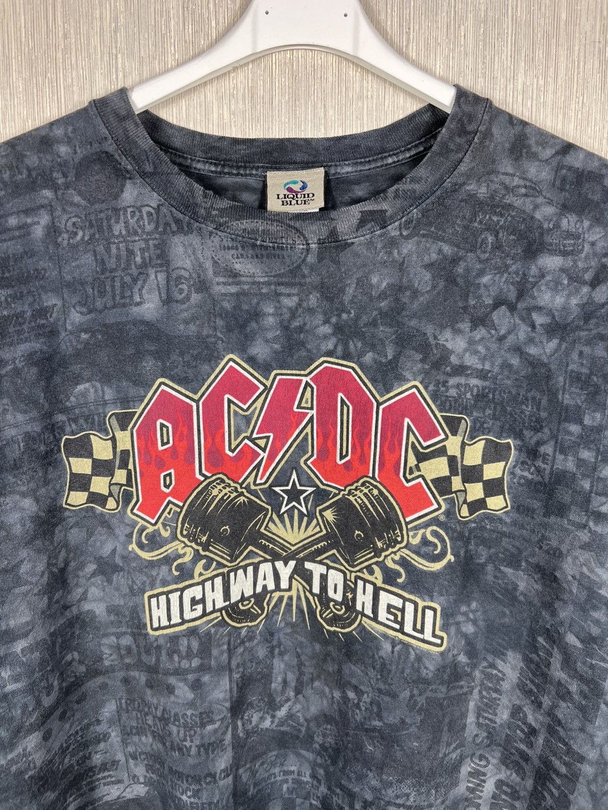 AC/DC Vintage Liquid Blue AC/DC 2008 highway to hell fullprint tee Size US XL / EU 56 / 4 - 3 Thumbnail