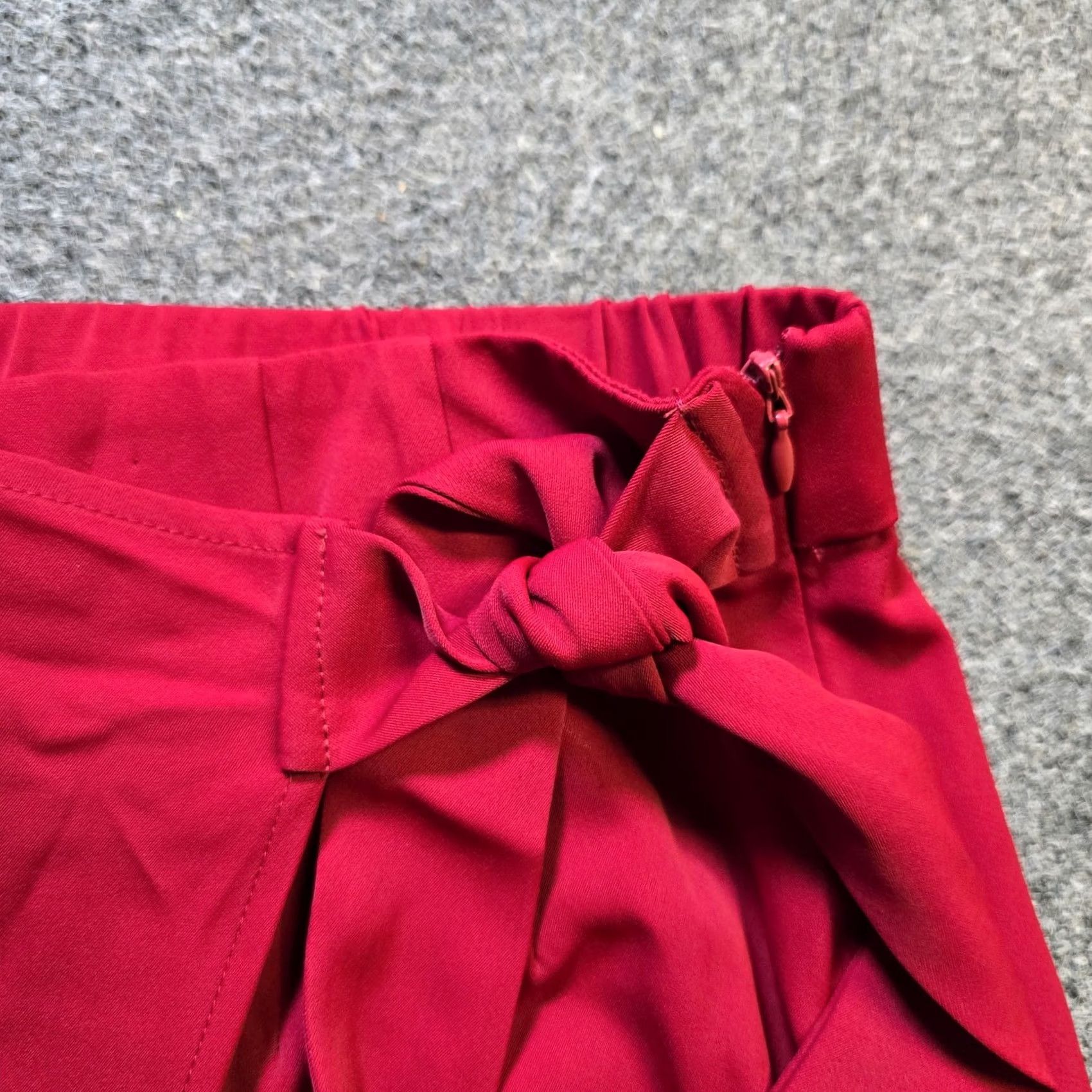 Vintage Halara Pants Womens Size Large Red High Waist Tie Side Wide Leg Wrap Work Career Size 36" / US 14 / IT 50 - 3 Thumbnail