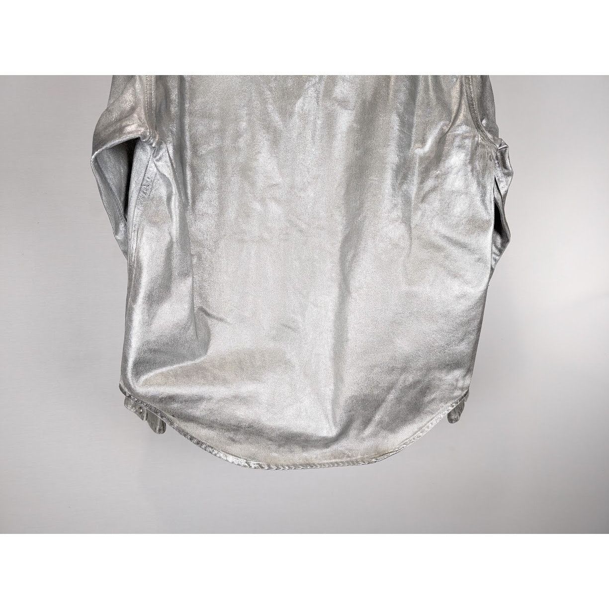 VTMNTS o1rshd1 Metallic Denim Shirt in Metallic Silver Size US M / EU 48-50 / 2 - 17 Thumbnail