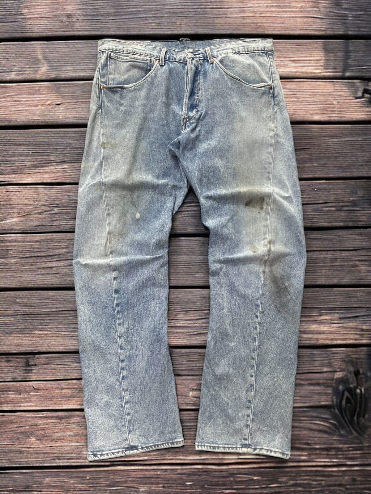 Edwin × Levi's × Vintage Y2k vintage LEVIS engineered curved Leg dirty denim pants Size US 34 / EU 50 - 1 Thumbnail