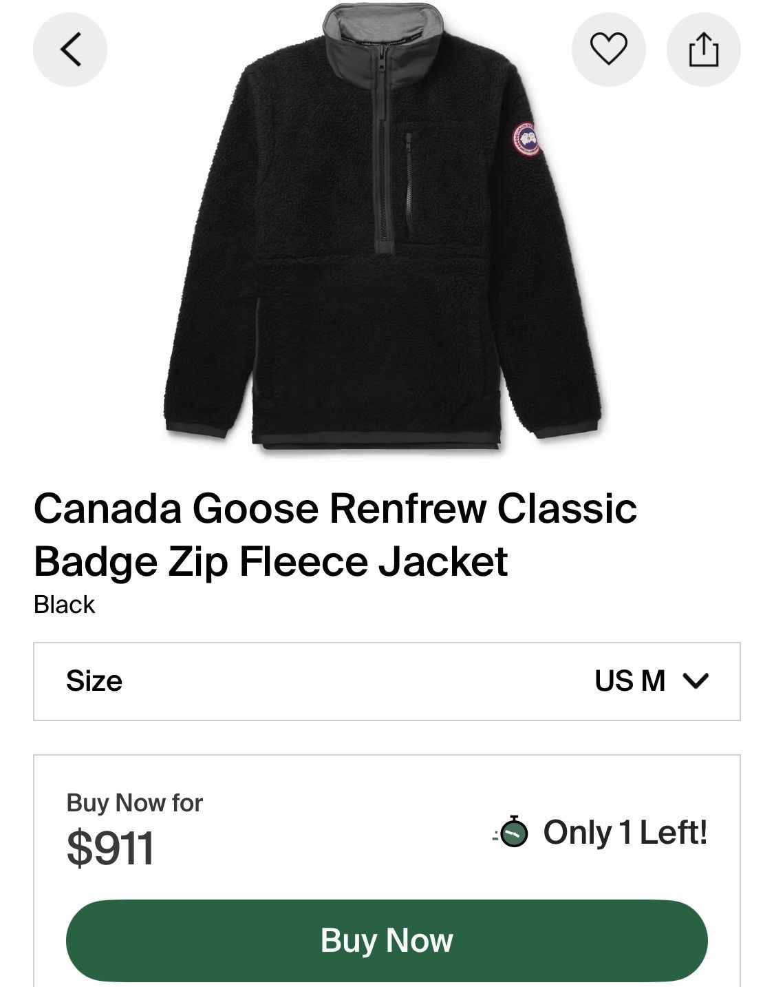Canada Goose Mens Canada Goose Updated Renfrew Fleece Pullover Size US S / EU 44-46 / 1 - 7 Thumbnail