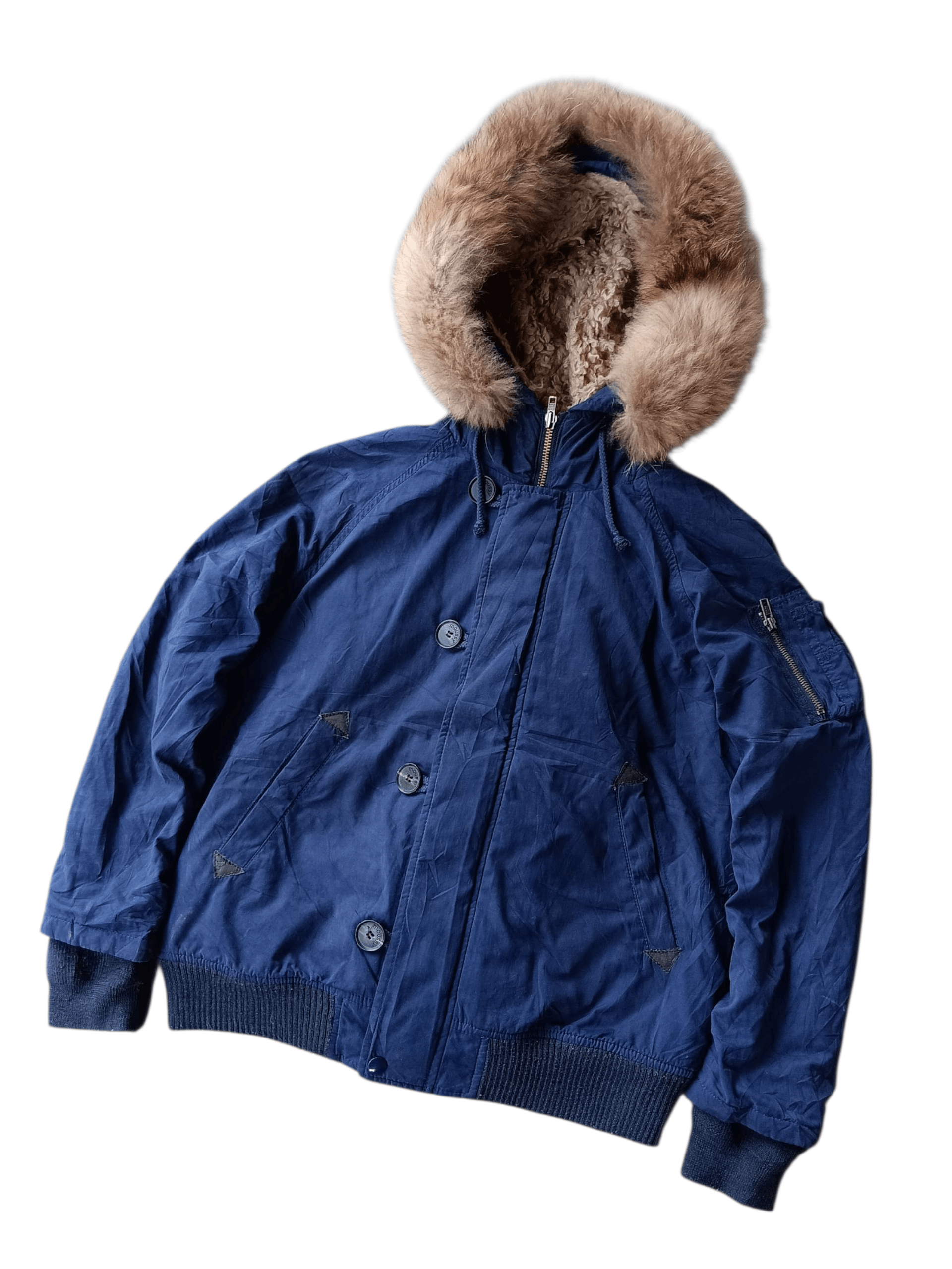 Japanese Brand 2000's moussy real fur hoodie bomber jacket Size US M / EU 48-50 / 2 - 2 Thumbnail