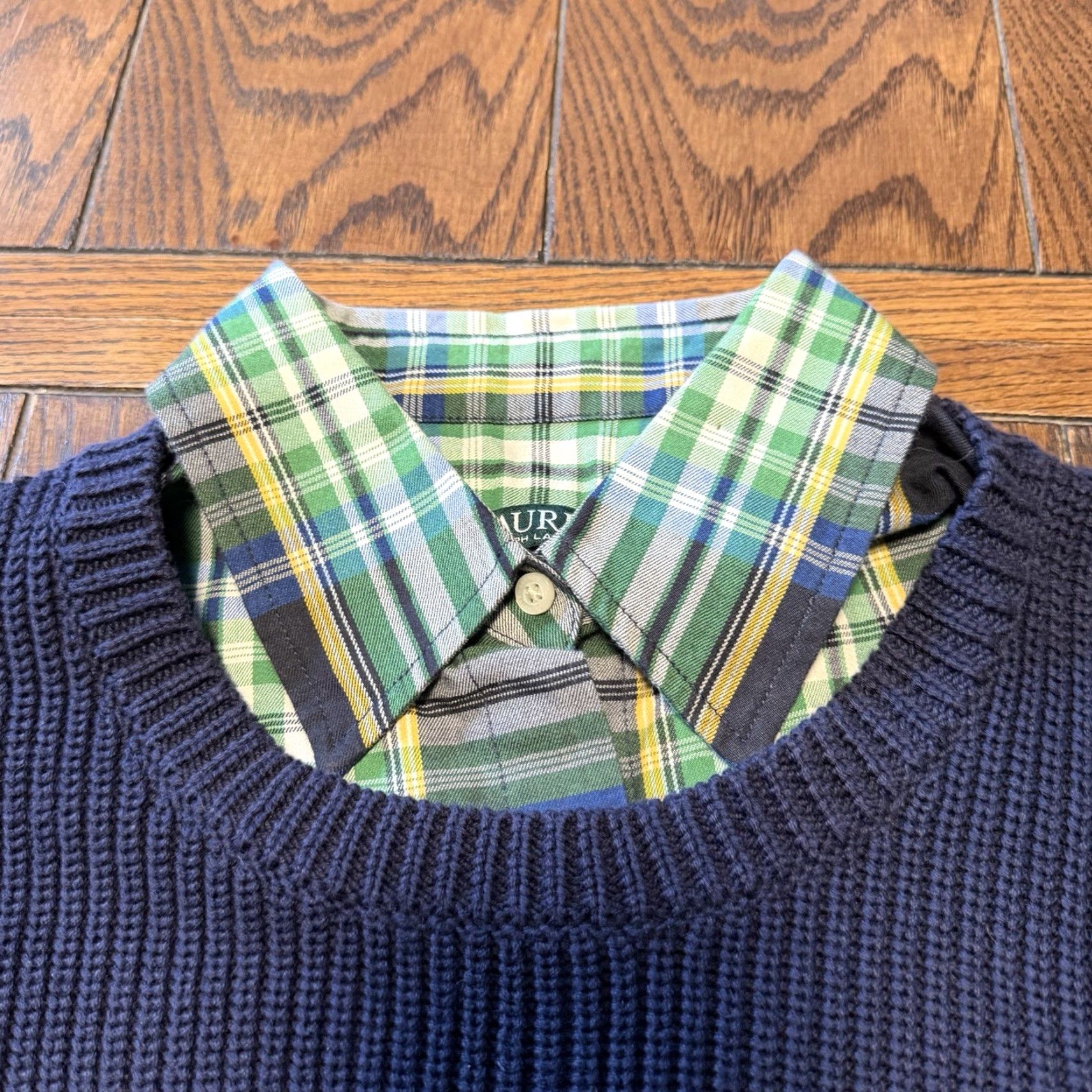 Ralph Lauren Lauren Ralph Lauren Layered Sweater Plaid Woman’s Size Large Knit Long Sleeve Size L / US 10 / IT 46 - 2 Thumbnail