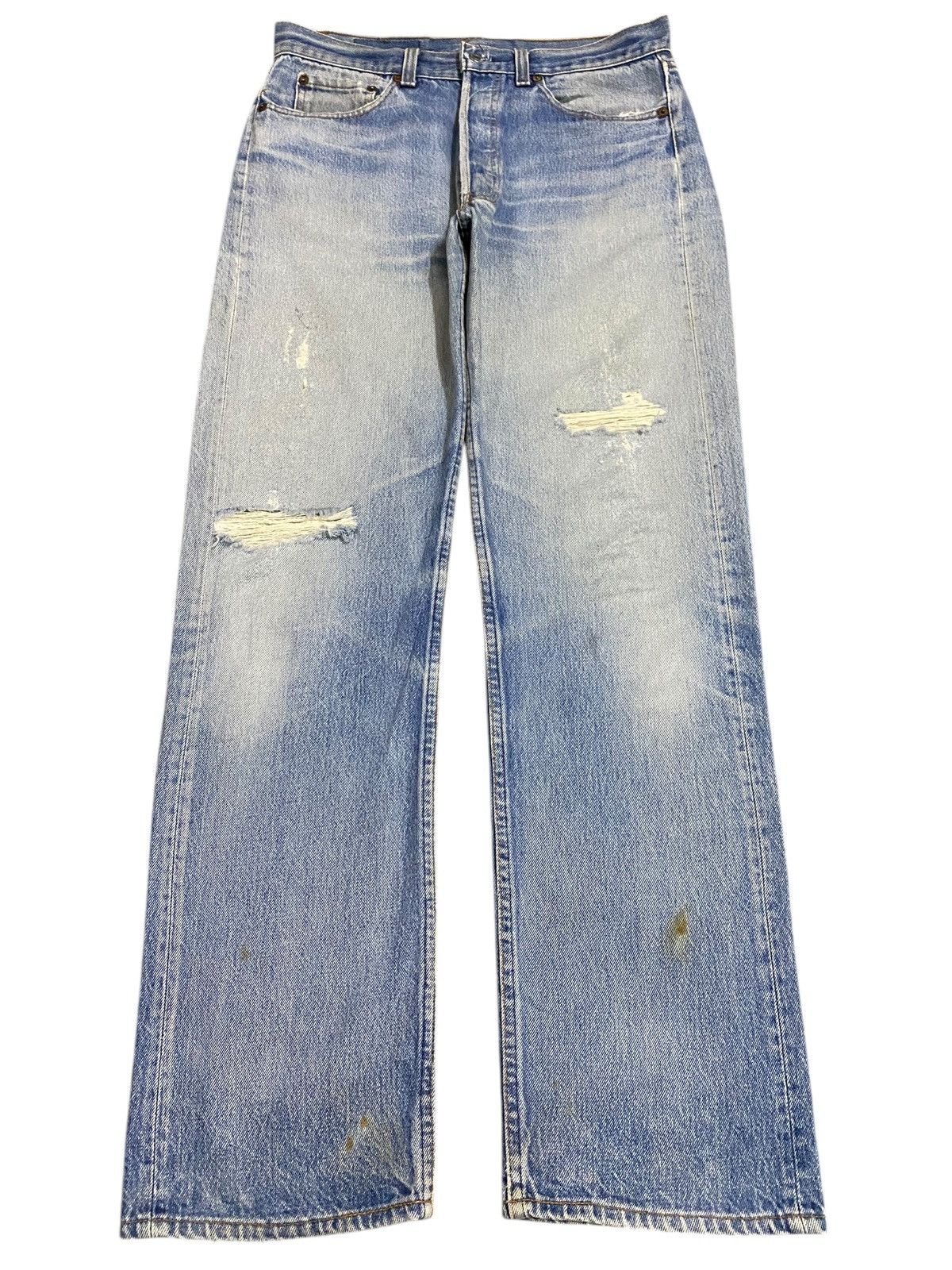 Levi's Vintage Clothing Vintage Levis 501 80’s Button 501 Distressed Loose Jeans Size US 32 / EU 48 - 1 Thumbnail