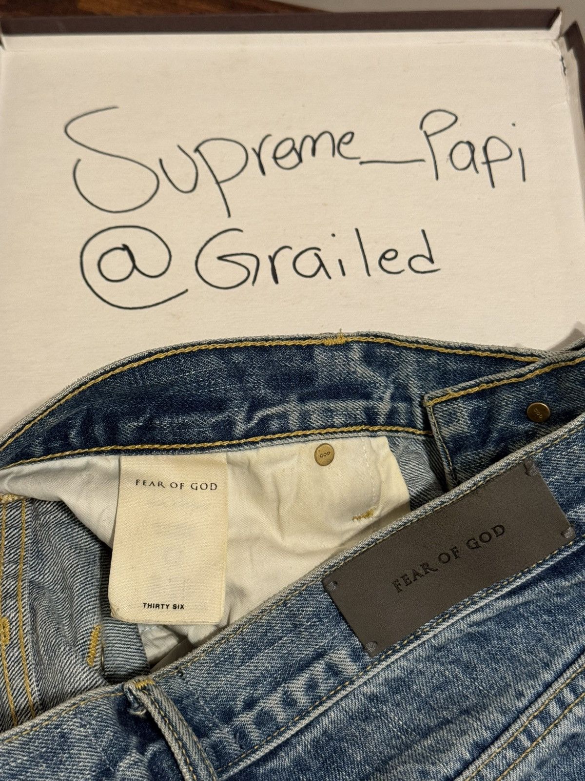 Fear of God 🔥Fear of God Fifth Collection Indigo Selvedge Jeans SZ 36 Size US 36 / EU 52 - 14 Thumbnail
