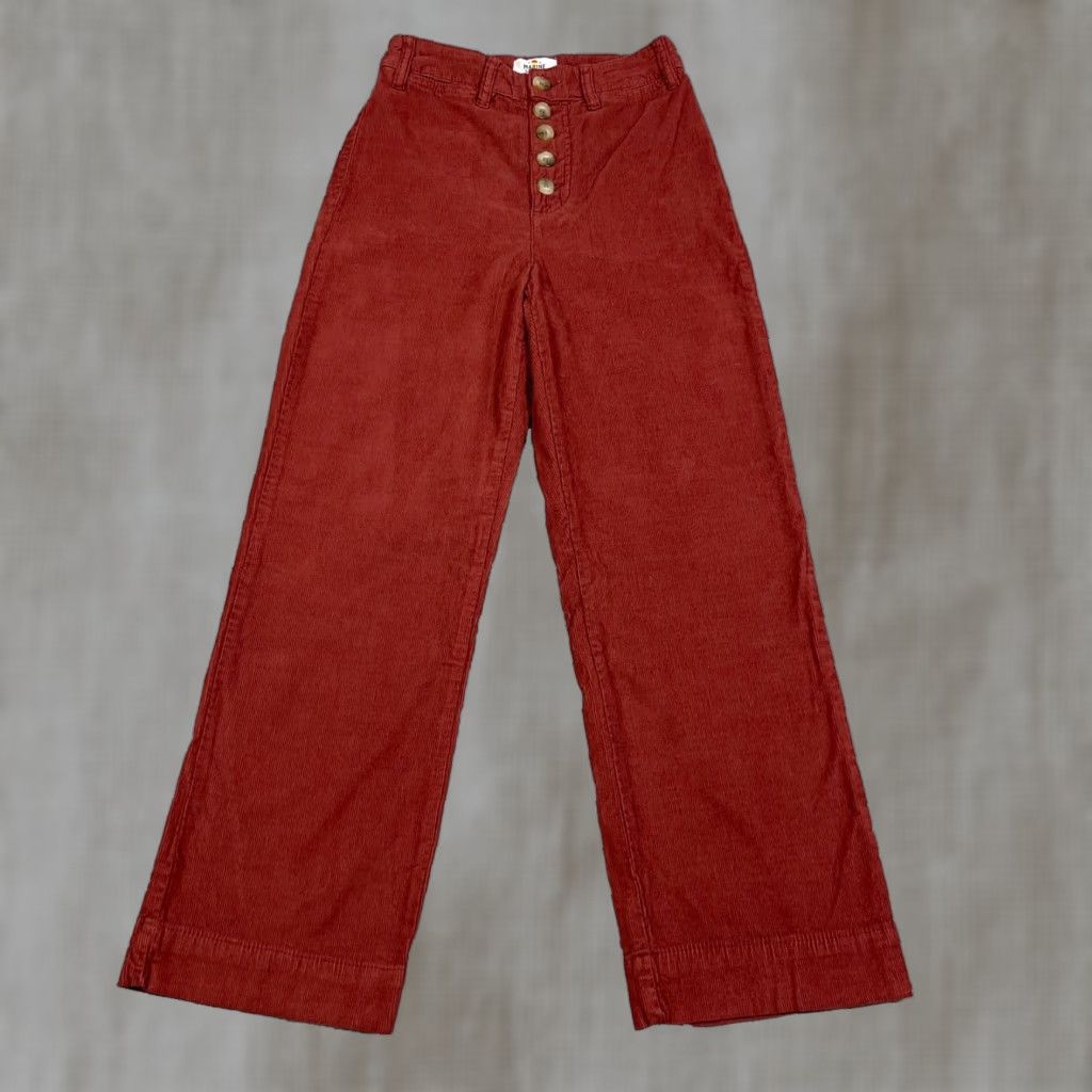Marine Layer Marine Layer Pants Cropped Corduroy Wide-Leg 2 Red Boho Retro 80s Hippie Beach Nature Womens Size 26" / US 2 / IT 38 - 1 Thumbnail