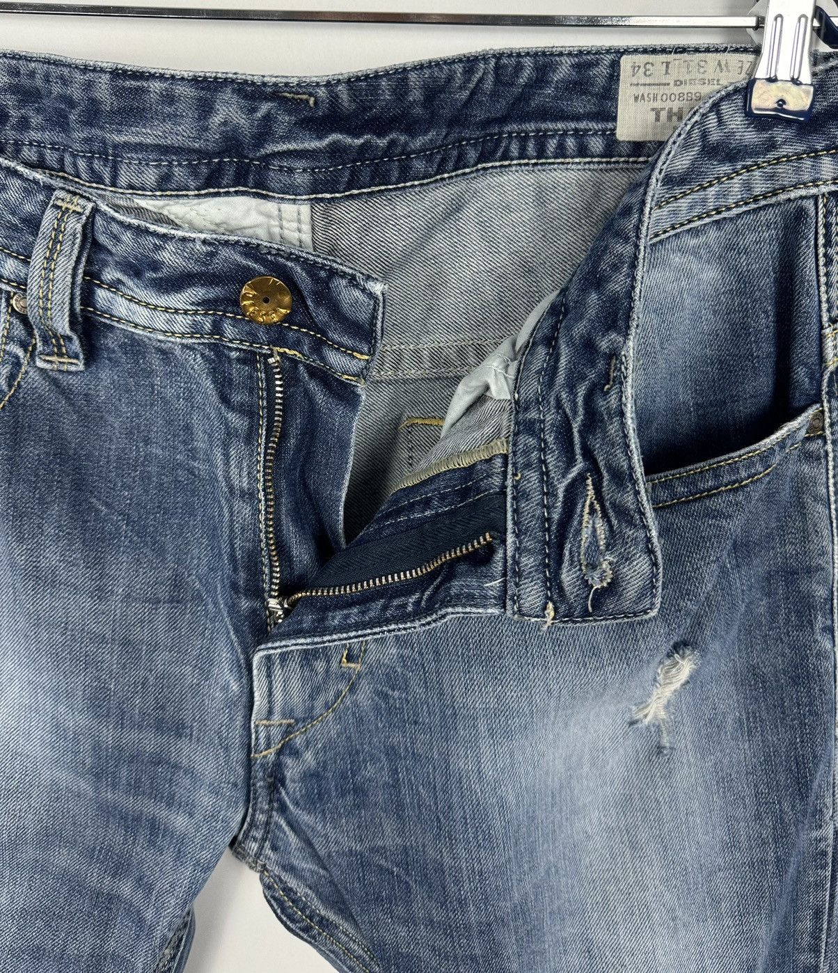 Diesel Crazy Vintage Y2K Diesel Thavar Skinny Destroyed Denim Jeans Size US 31 - 10 Thumbnail