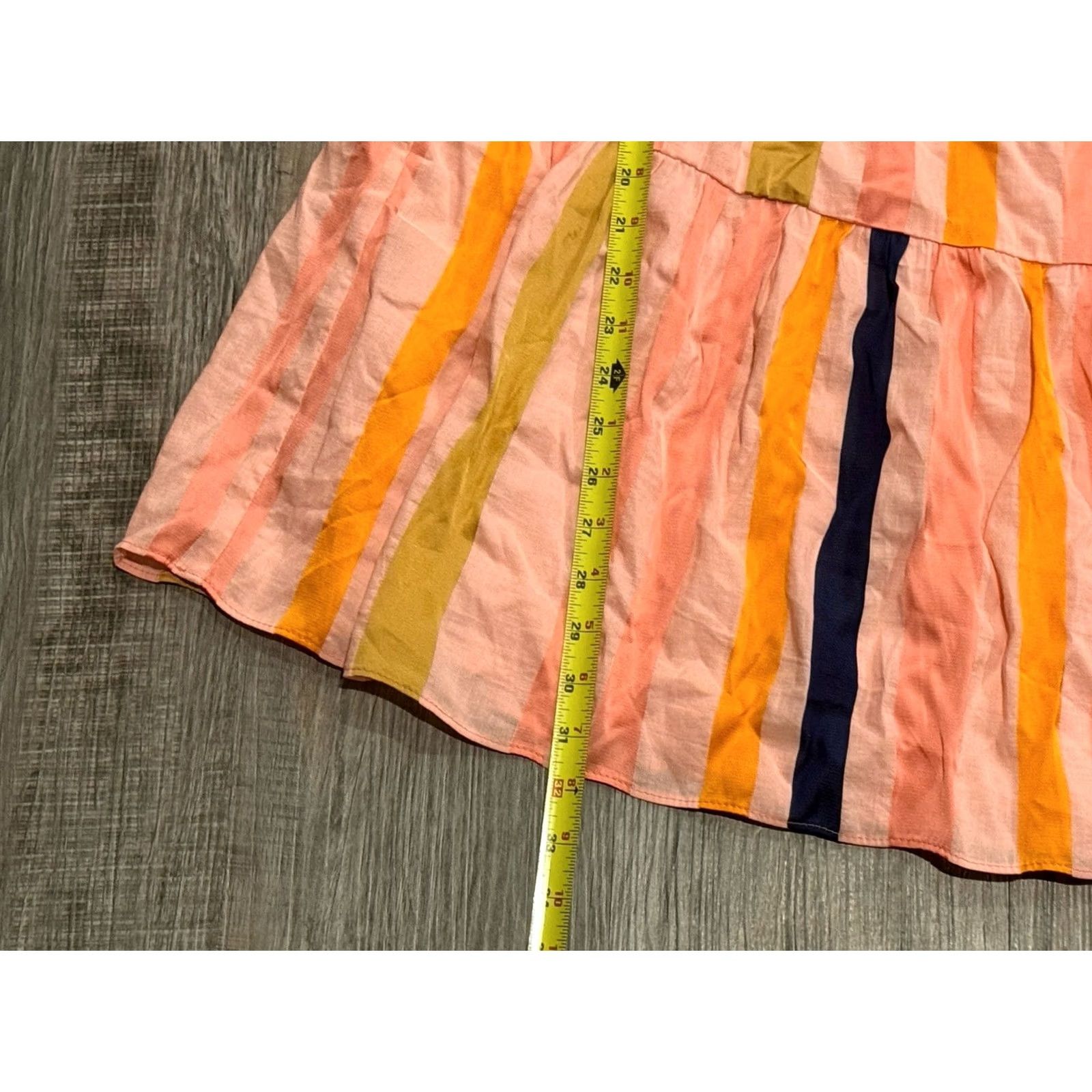 Trina Turk Trina Turk Dress Womens 6 Pink Italian Cabana Striped Linen Blend Off The Shoulder Size M / US 6-8 / IT 42-44 - 5 Thumbnail
