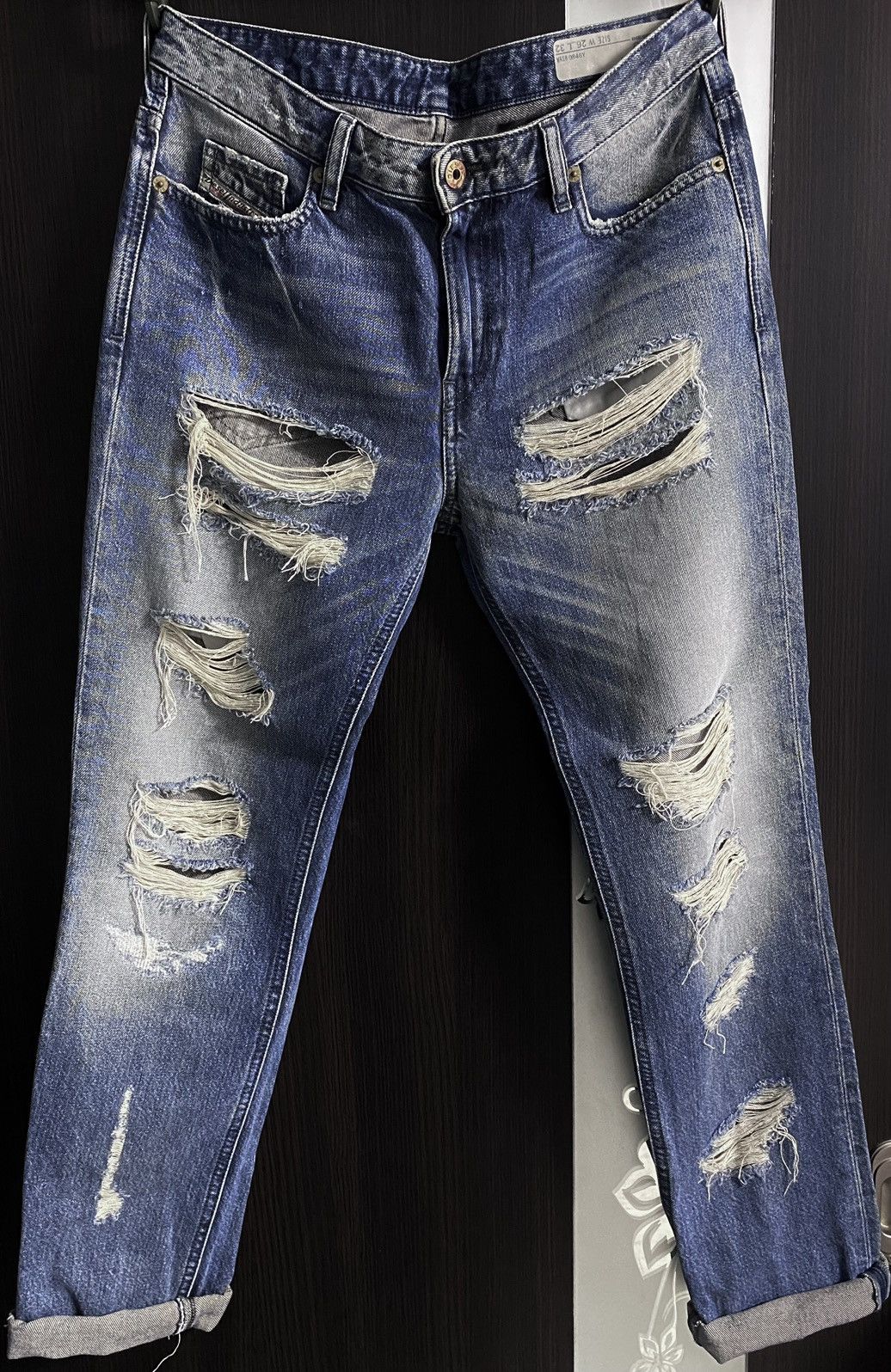 Diesel Diesel Industry Rizzo Washed Distressed Torn Jeans Denim Size 26" / US 2 / IT 38 - 5 Thumbnail