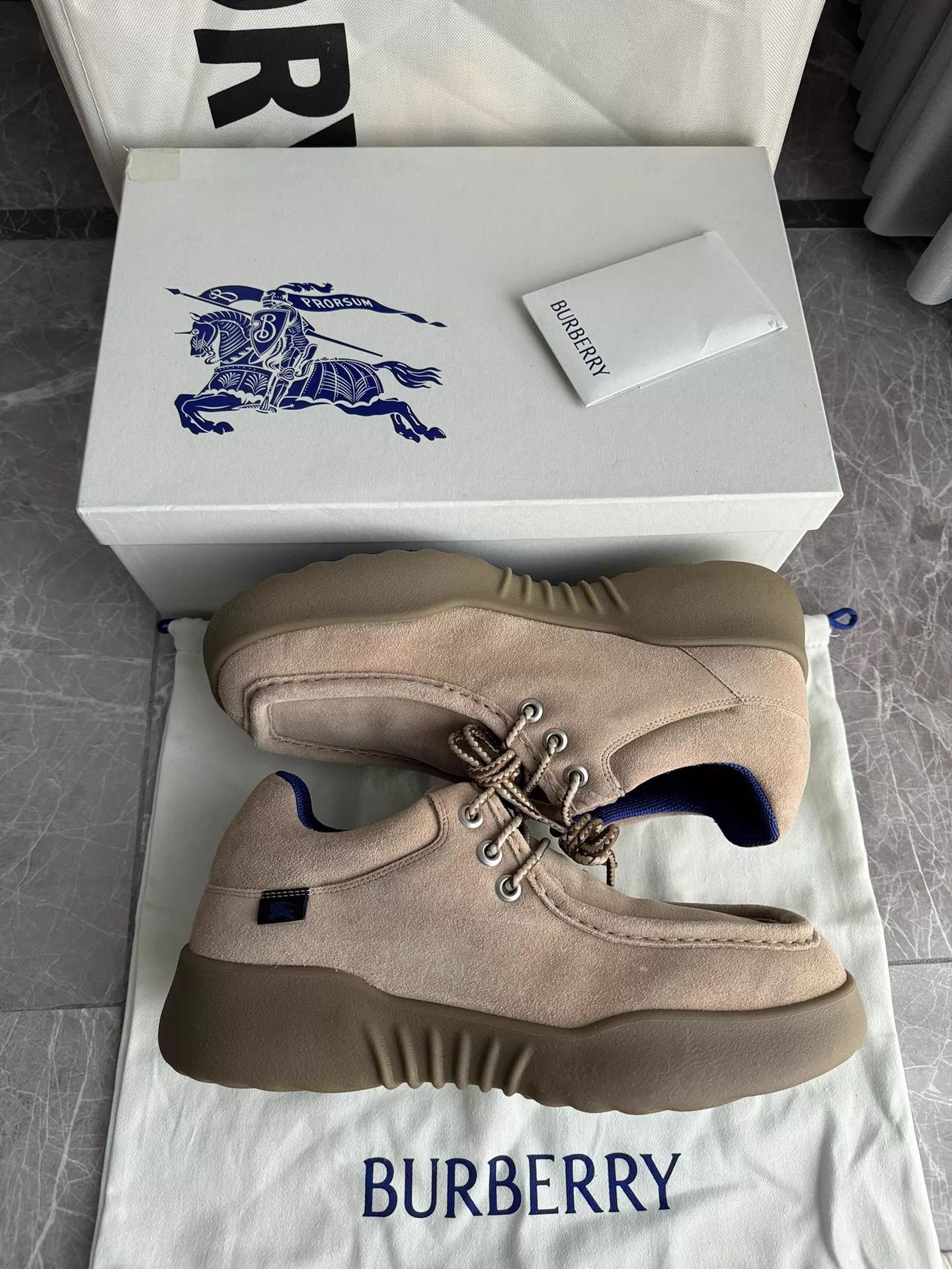 Burberry Burberry Men's Casual Sneakers Light Gray Size 41 Size US 8 / EU 41 - 7 Thumbnail