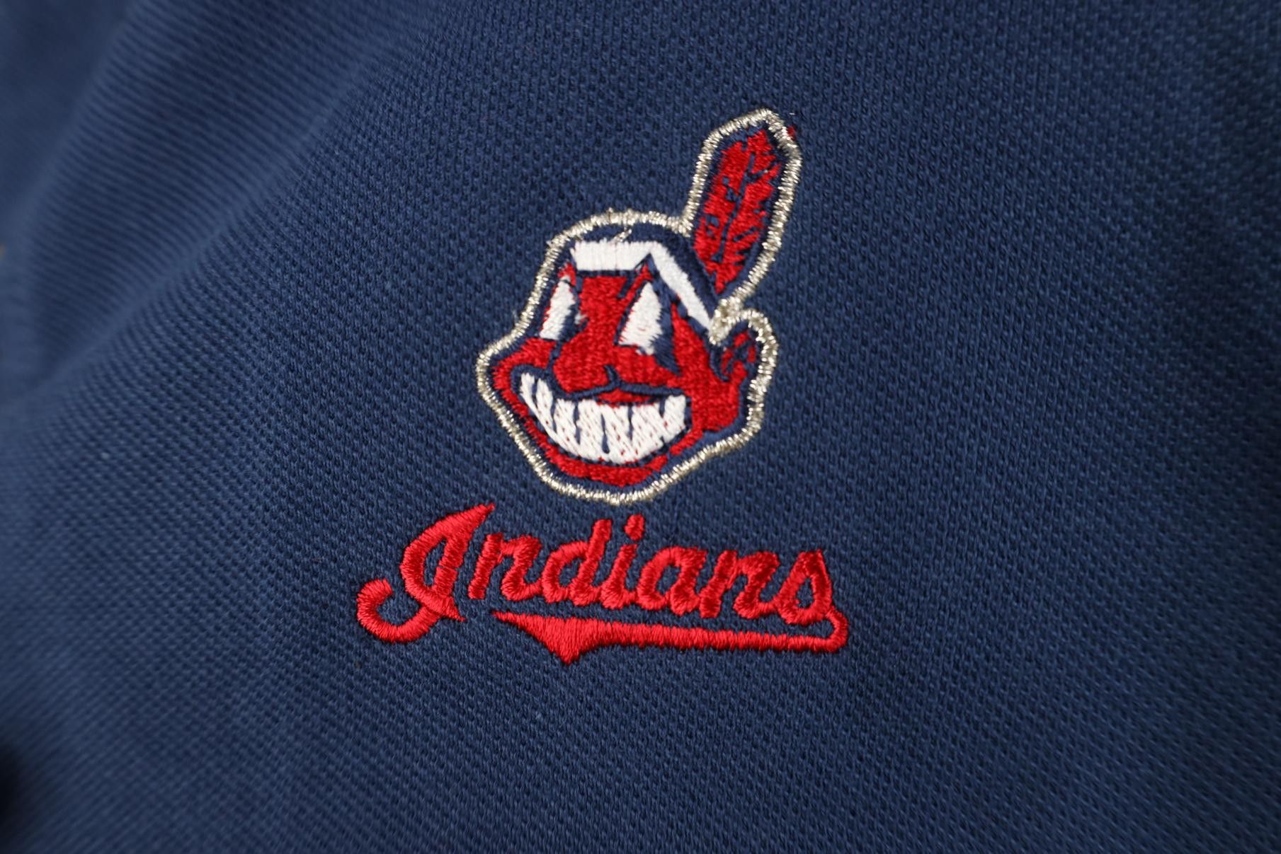 Vintage Vintage 90s Wahoo Cleveland Indians Baseball Polo Shirt Blue Size US L / EU 52-54 / 3 - 4 Thumbnail