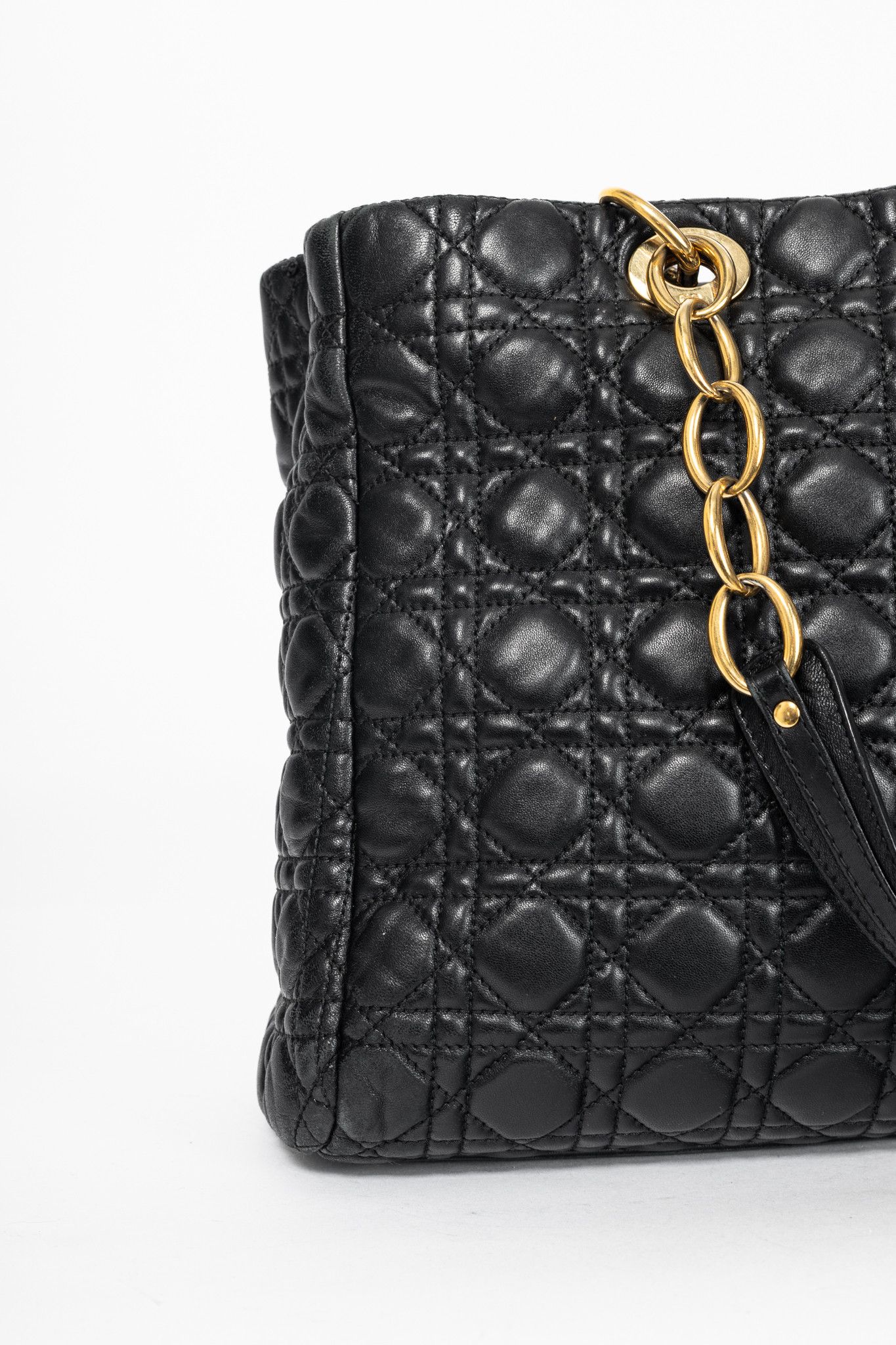 Dior Christian Dior Lady Dior Black Cannage Lambskin Tote Size ONE SIZE - 8 Thumbnail