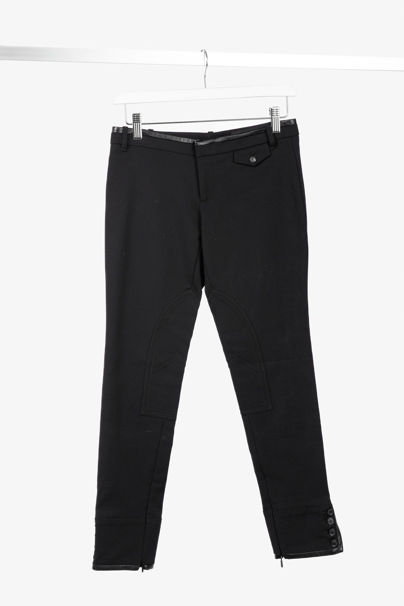 Gucci Gucci PF/13 Cotton-Blend Leather-Trim Cropped Riding Pants Size 26" / US 2 / IT 38 - 1 Thumbnail