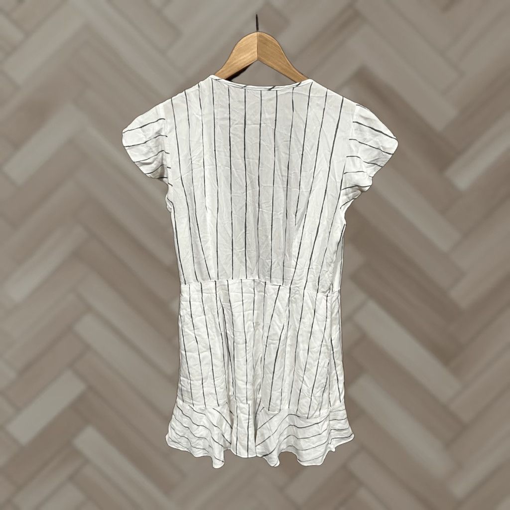 Abercrombie & Fitch Abercrombie & Fitch Women's White Striped Short Sleeve Slip Dress Summer S Size 28" / US 6 / IT 42 - 1 Thumbnail