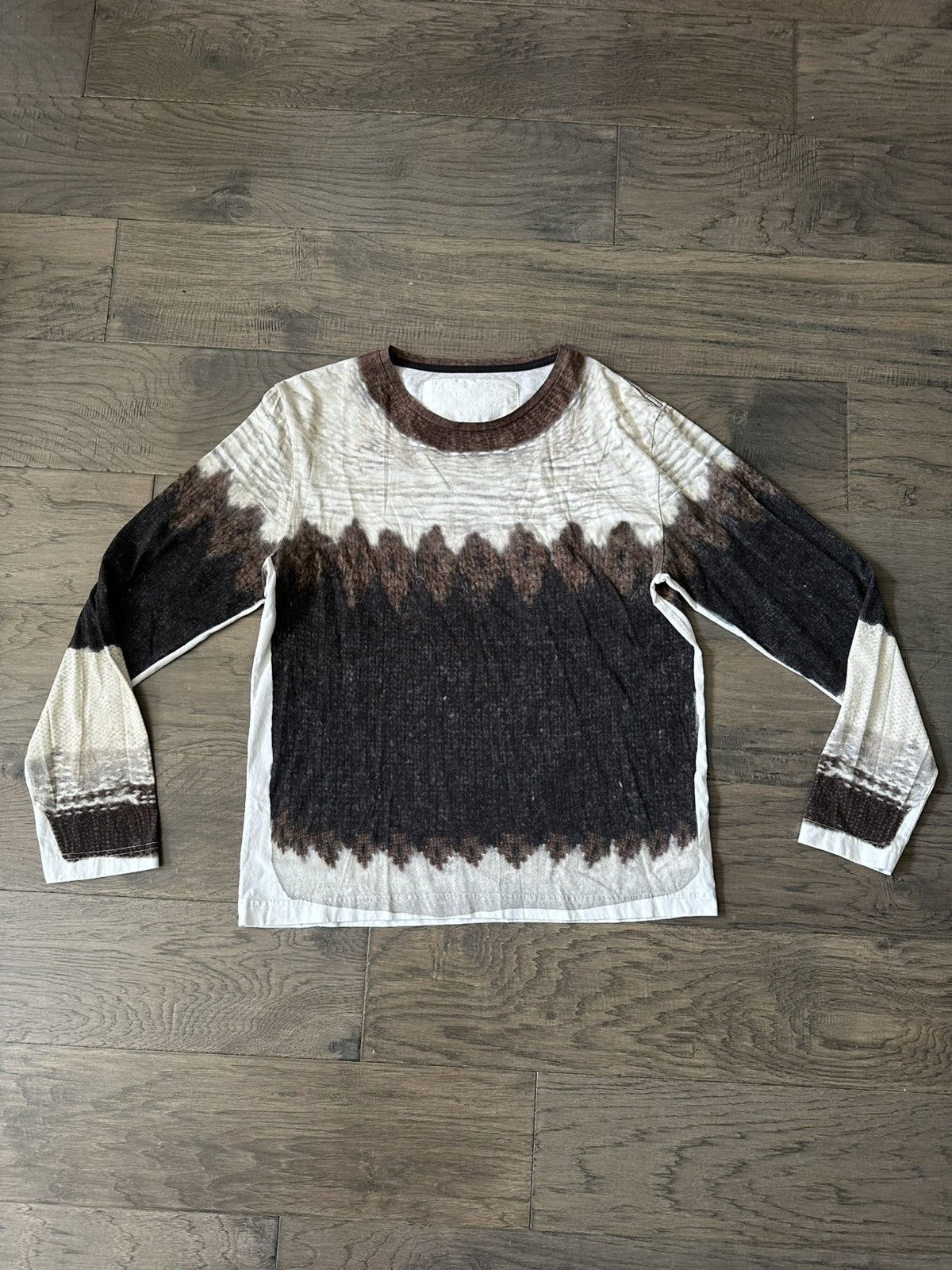H&M × Maison Margiela Maison Margiela Long Sleeve T-Shirt Sweater Print 2012 Size US L / EU 52-54 / 3 - 1 Thumbnail