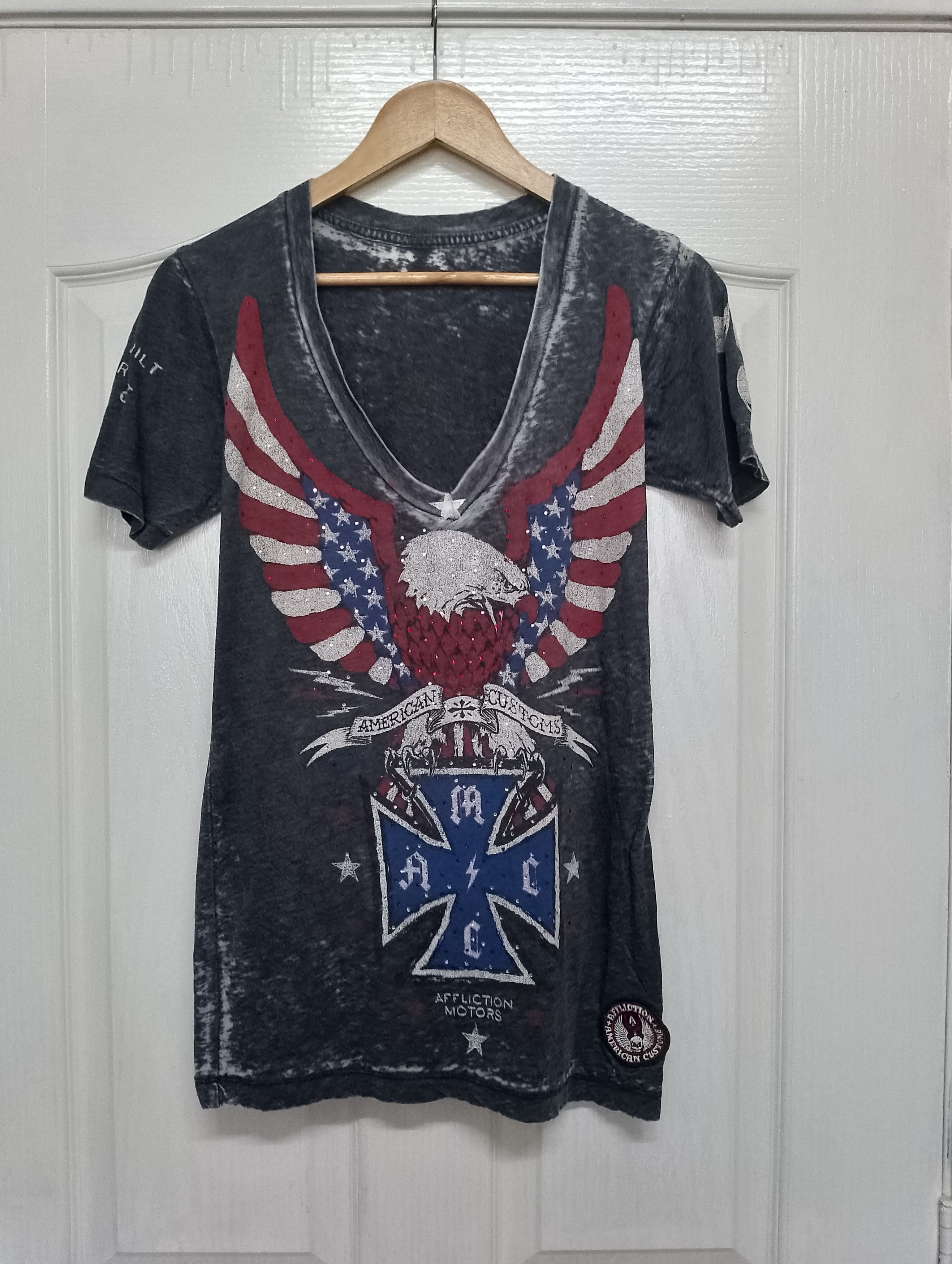 Affliction × Haunted Mound AFFLICTION American Eagles Y2k Tee Size S / US 4 / IT 40 - 1 Thumbnail