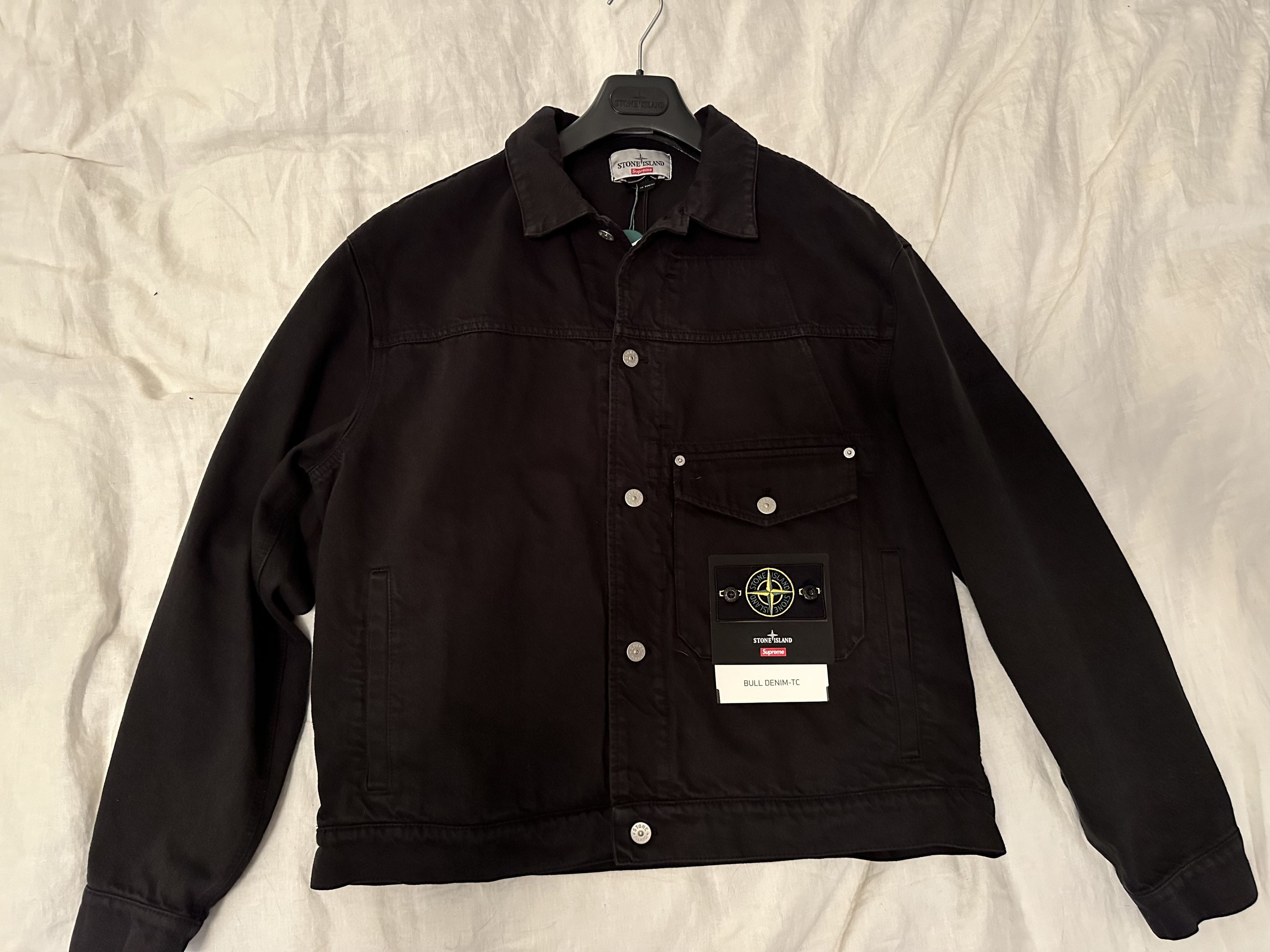 Supreme Stone Island Denim Trucker Jacket Black