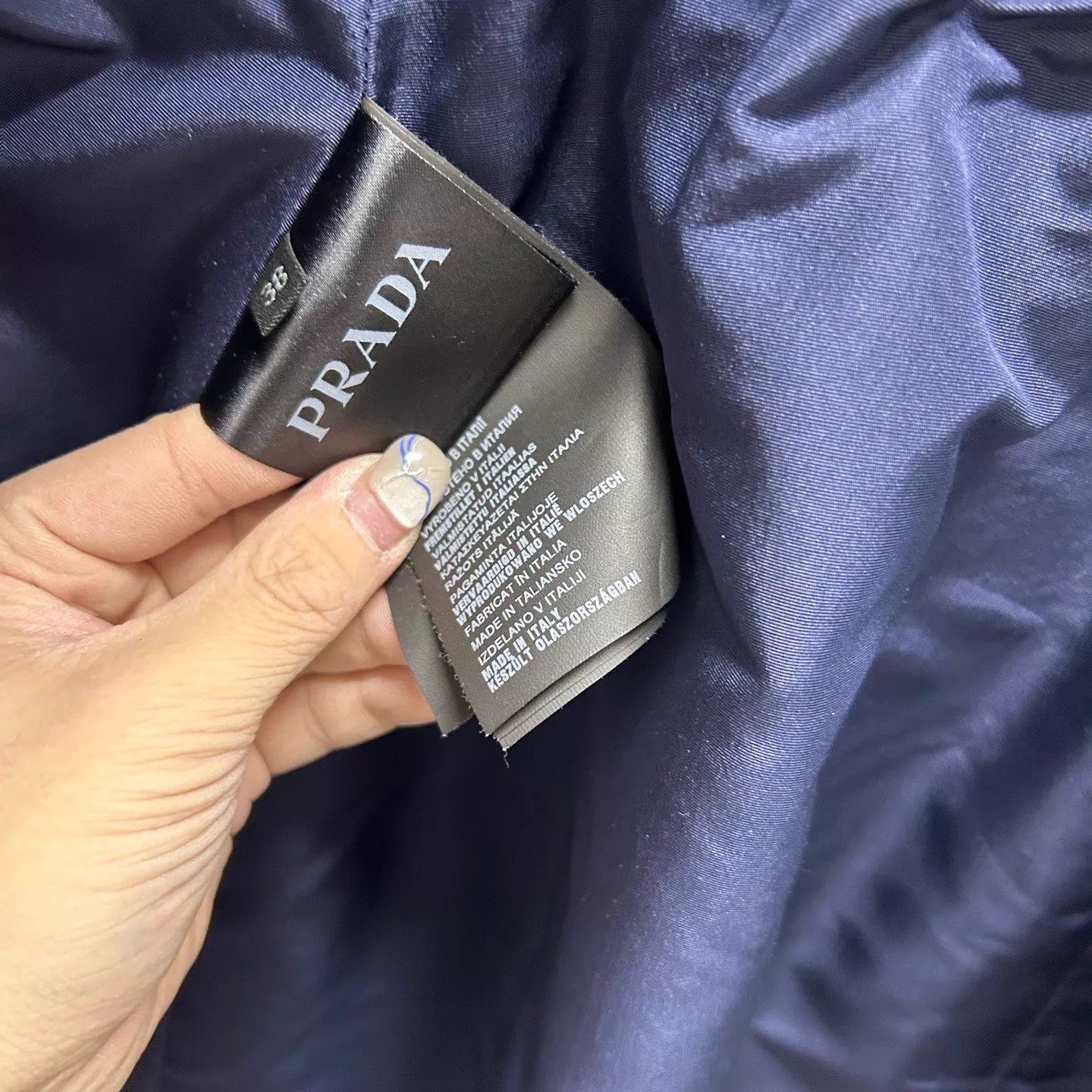 Prada Prada Navy Blue Long Waist-Cinched Nylon Coat Size 38 Size XS / US 0-2 / IT 36-38 - 4 Thumbnail