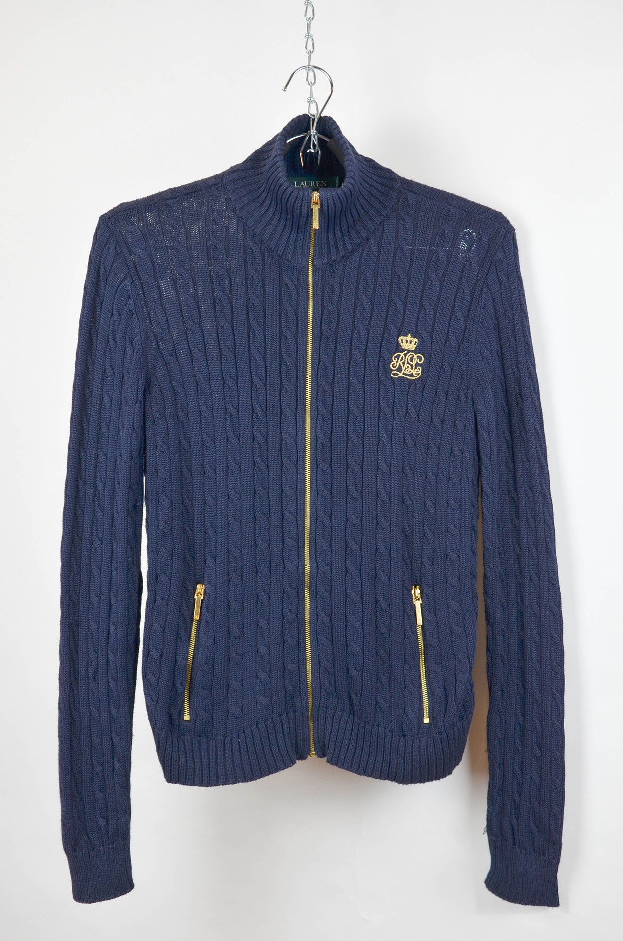 Lauren Ralph Lauren × Ralph Lauren LAUREN RALPH LAUREN Knit Zip Blue Jacket Size S / US 4 / IT 40 - 1 Thumbnail