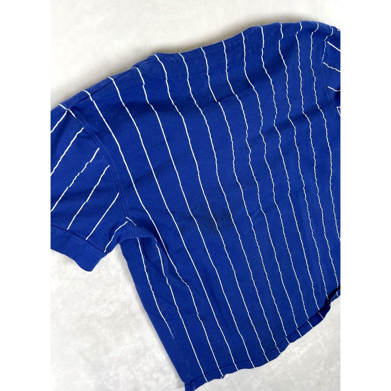 Empyre Empyre Shirt Mens M/L Blue Pinstripe Short Sleeve Baseball Button Up READ Size US M / EU 48-50 / 2 - 7 Thumbnail