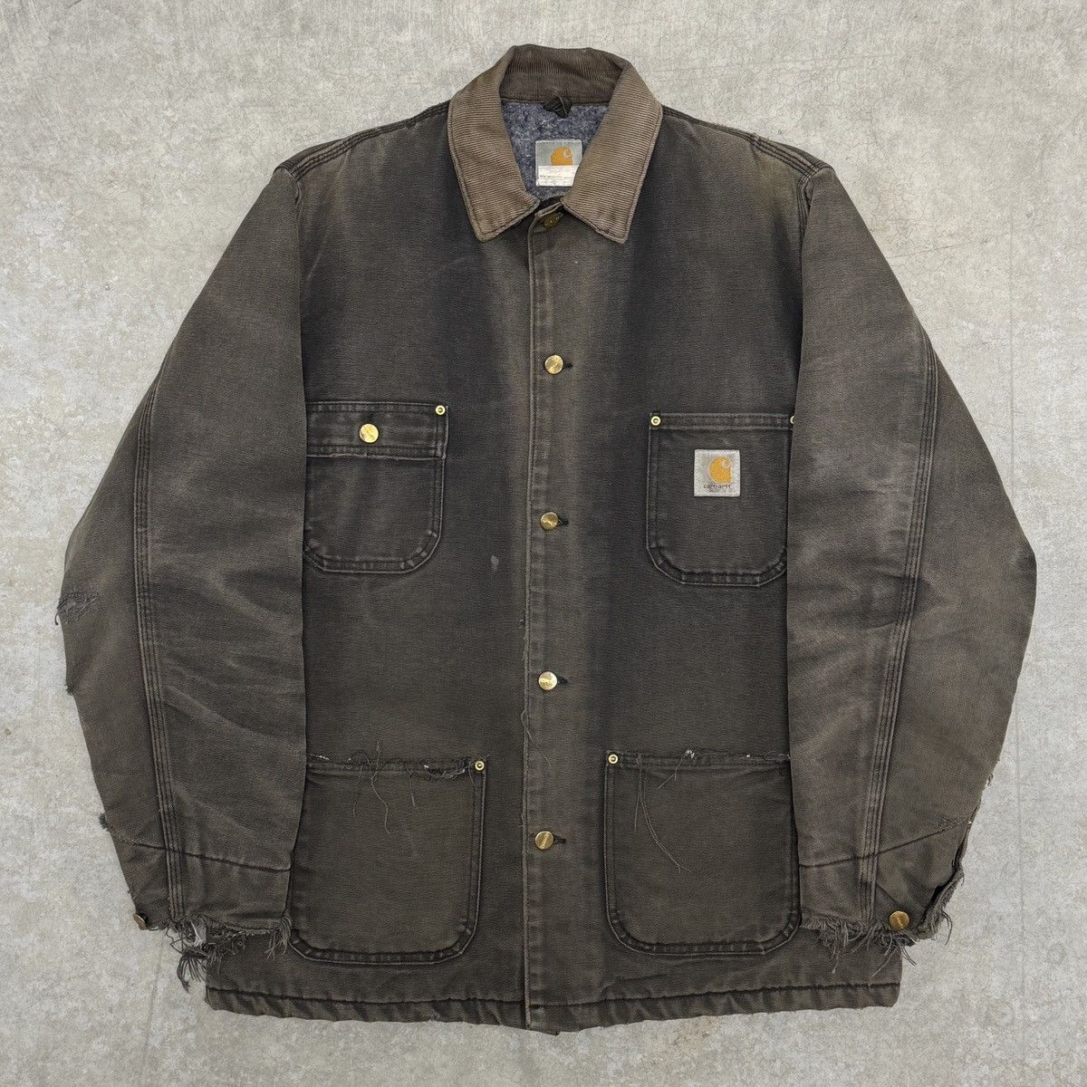 Carhartt Vintage Carhartt Jacket Thrashed Sun Faded Size US L / EU 52-54 / 3 - 1 Thumbnail