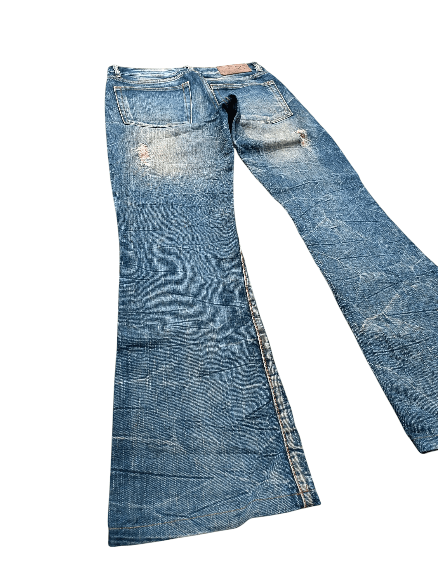 Japanese Brand Flared Bootcut Distressed Whiskers Japanese Brand GOA Denim Size US 30 / EU 46 - 5 Thumbnail