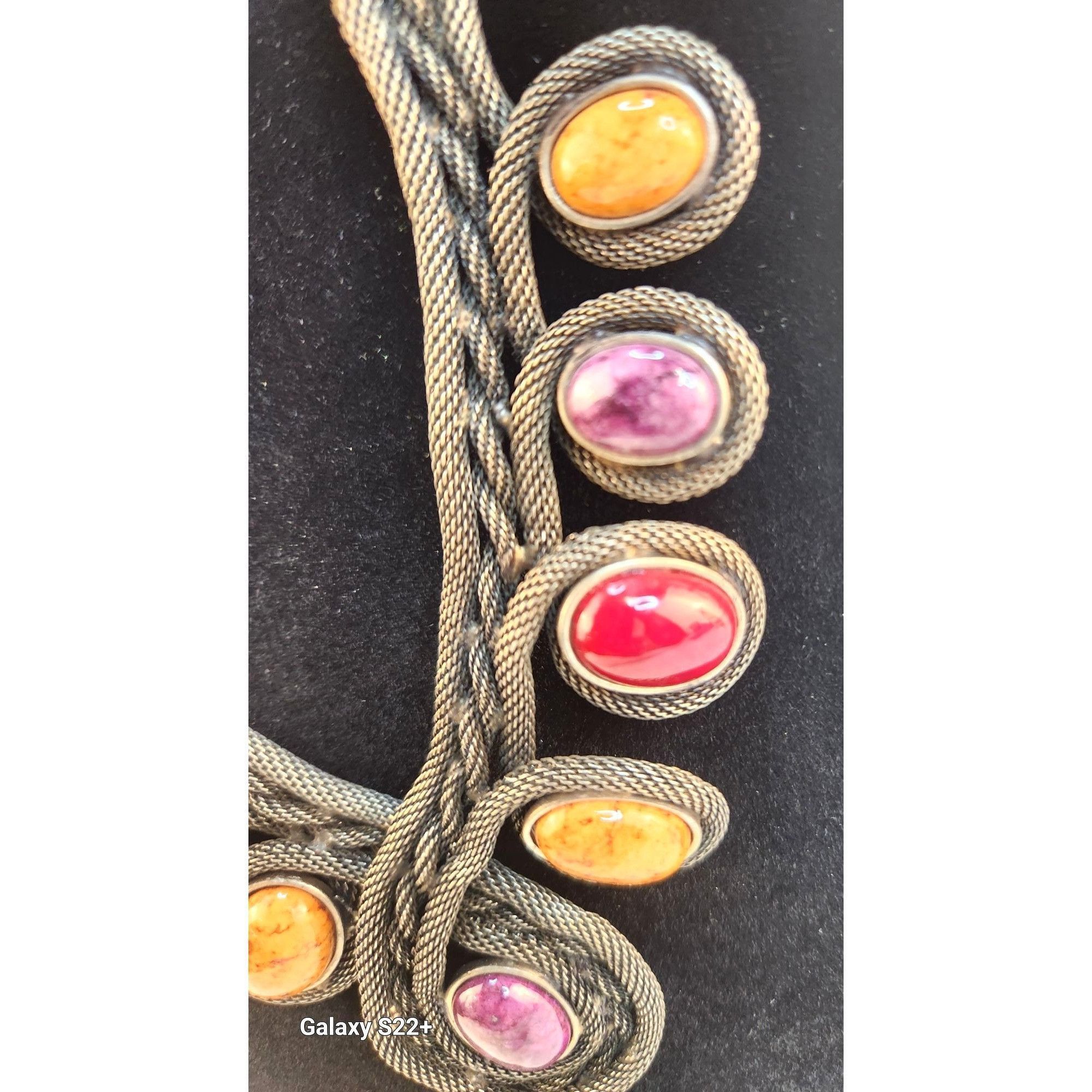 Chicos Unique Chico's Braided Necklace With Multicolor Purple, Gold Size ONE SIZE - 7 Thumbnail