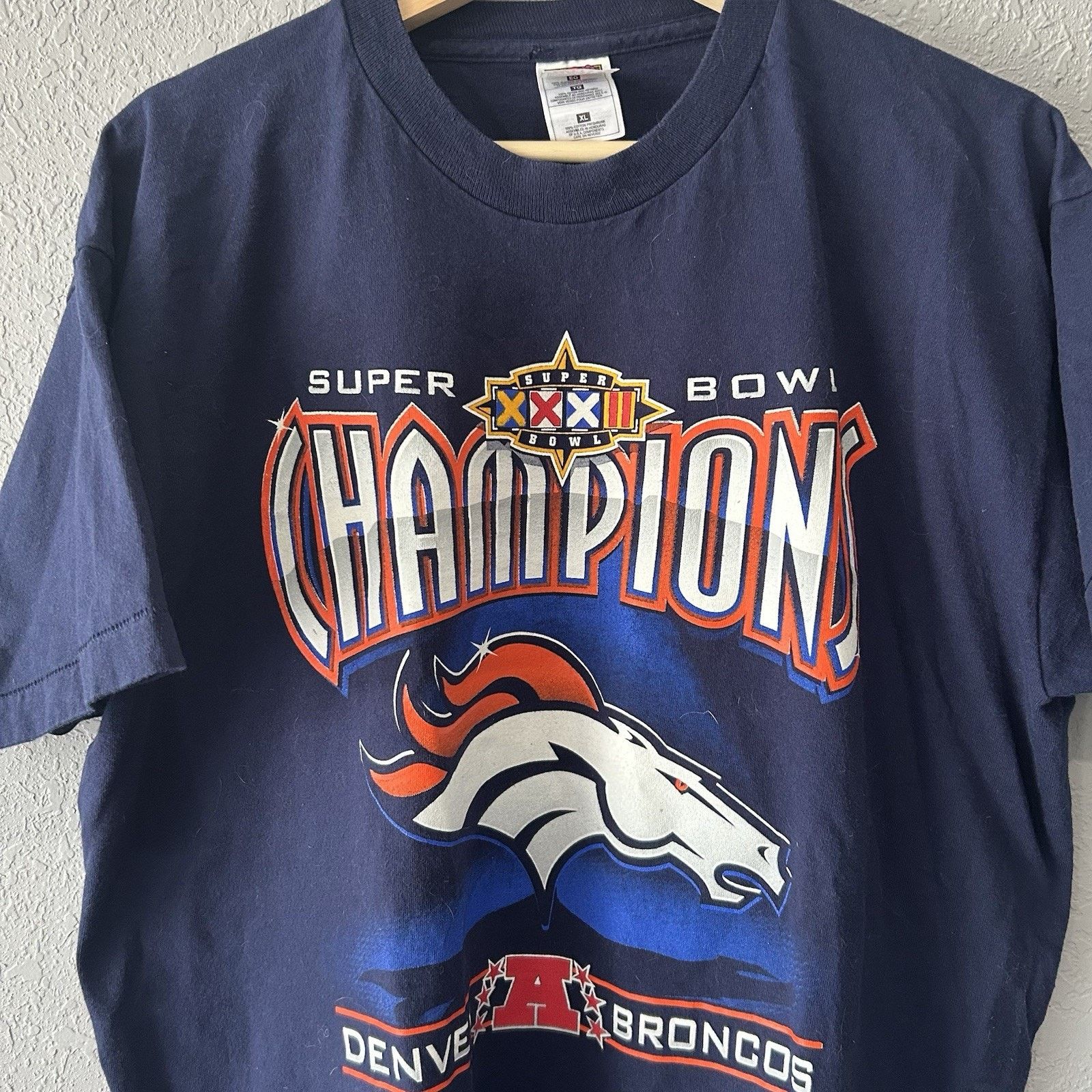 NFL Vintage 90’s Denver Broncos Champions Tshirt Men’s XL Single Size US XL / EU 56 / 4 - 2 Thumbnail