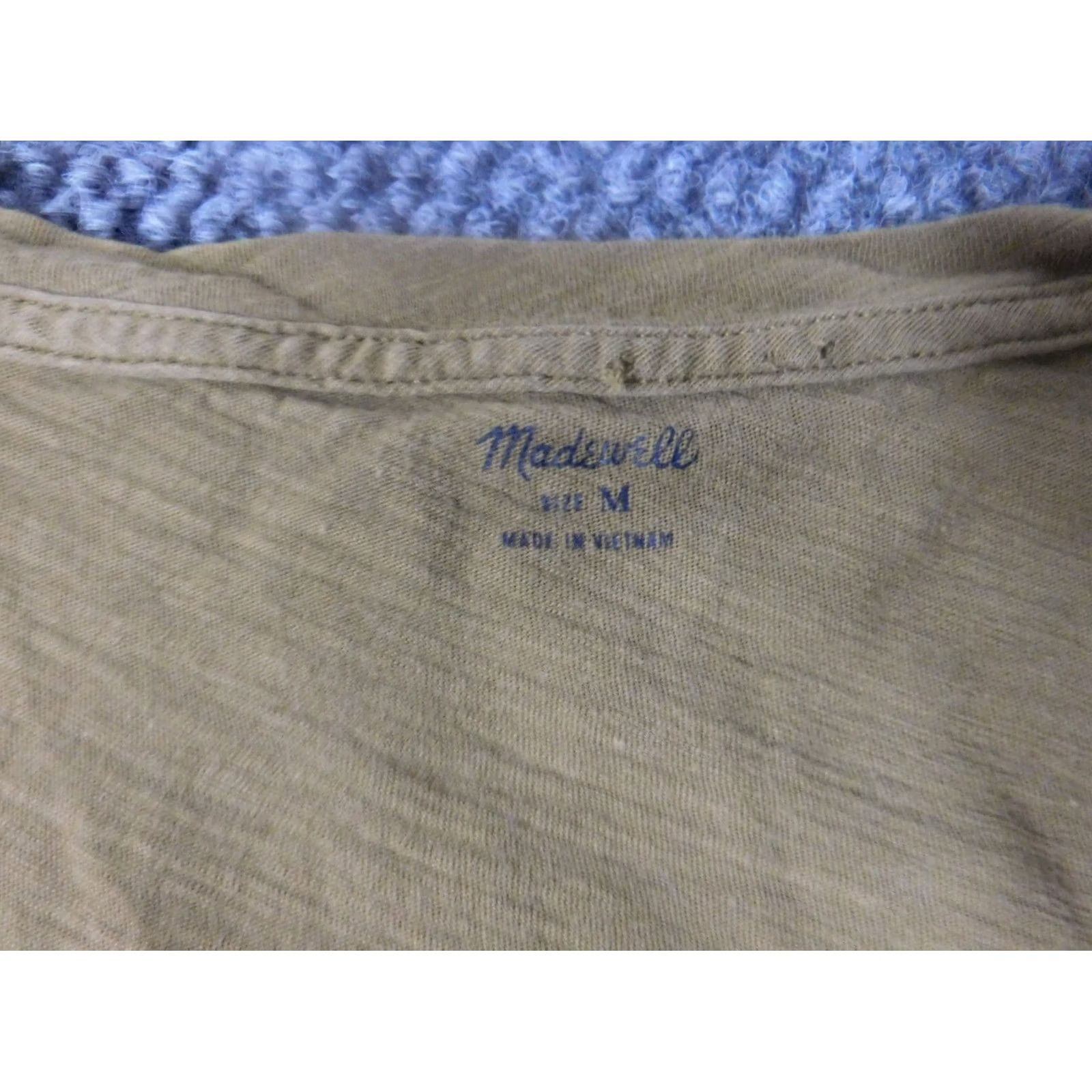 Madewell Madewell Blouse Womens V-Neck M Green Stretch Cotton Rayon Top Casual Shirt Size M / US 6-8 / IT 42-44 - 4 Thumbnail