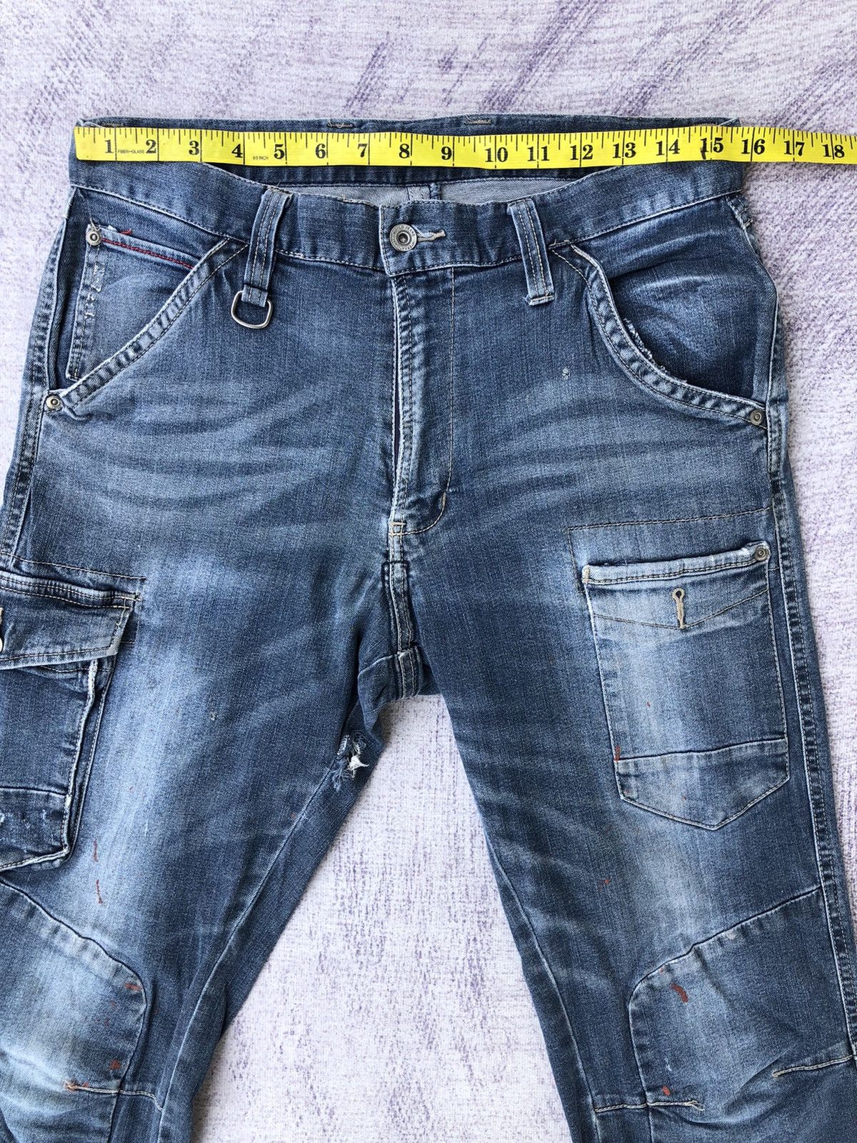 Jean × Vintage Vintage Distressed Jeans Bush Pocket/Cargo pants Size US 30 / EU 46 - 2 Thumbnail