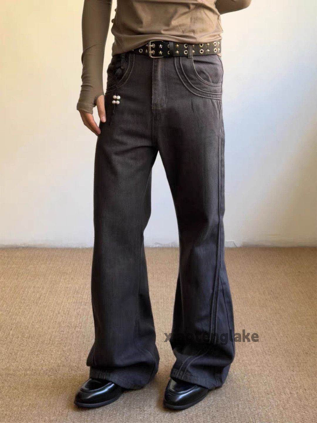 Jean Custom Balenciaga rickowens style punk flared jeans Size US 33 - 5 Thumbnail