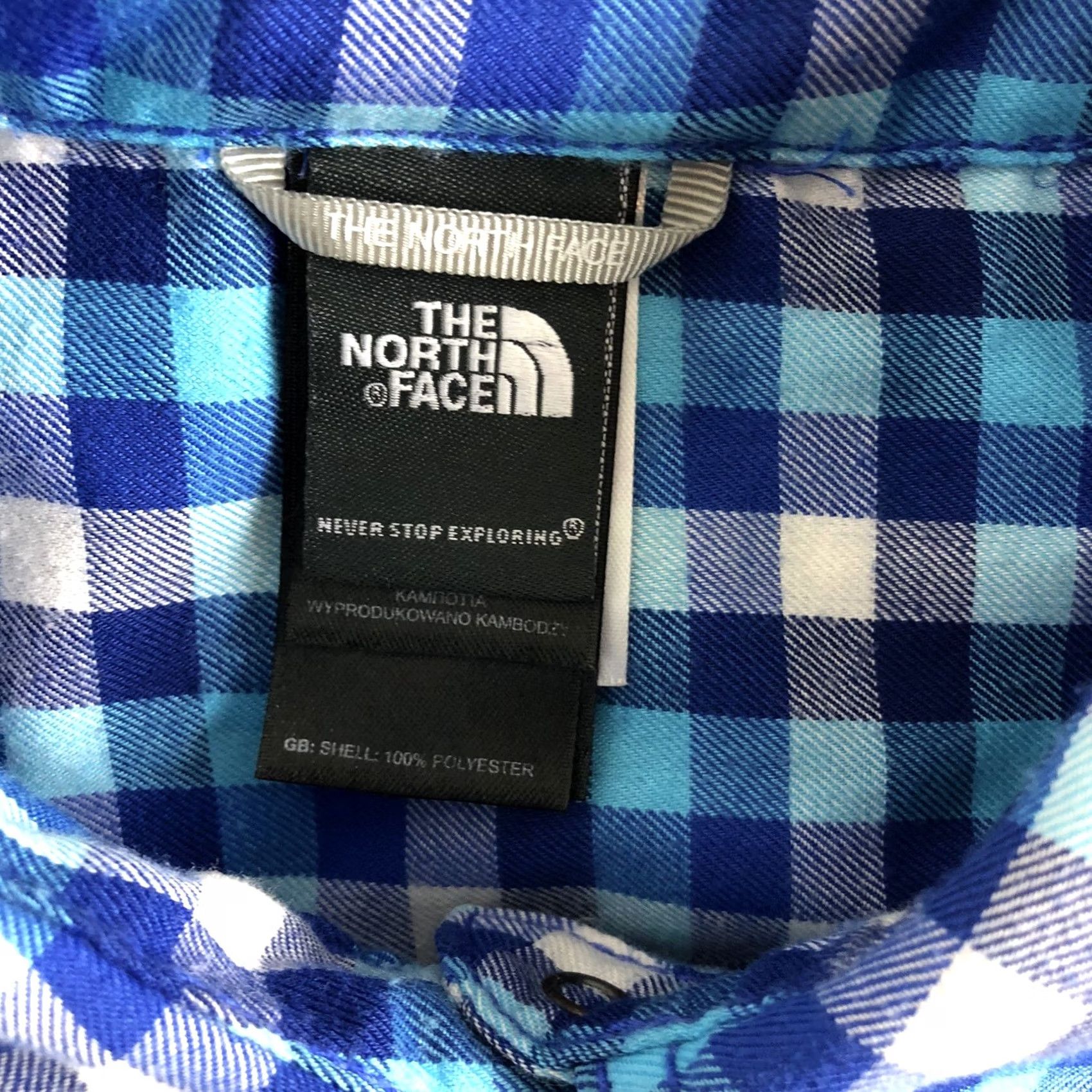 The North Face VINTAGE The North Face Shirt Women’s Blue Plaid Pearl Snap Up Long Sleeve Large Size L / US 10 / IT 46 - 7 Thumbnail