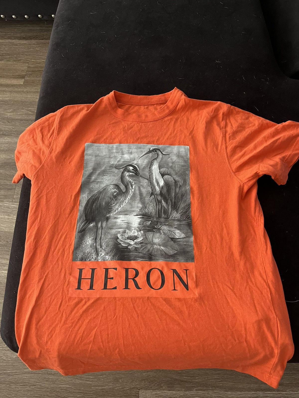 image of Heron Preston ‘Heron’ Shirt Orange, Men's (Size Small)