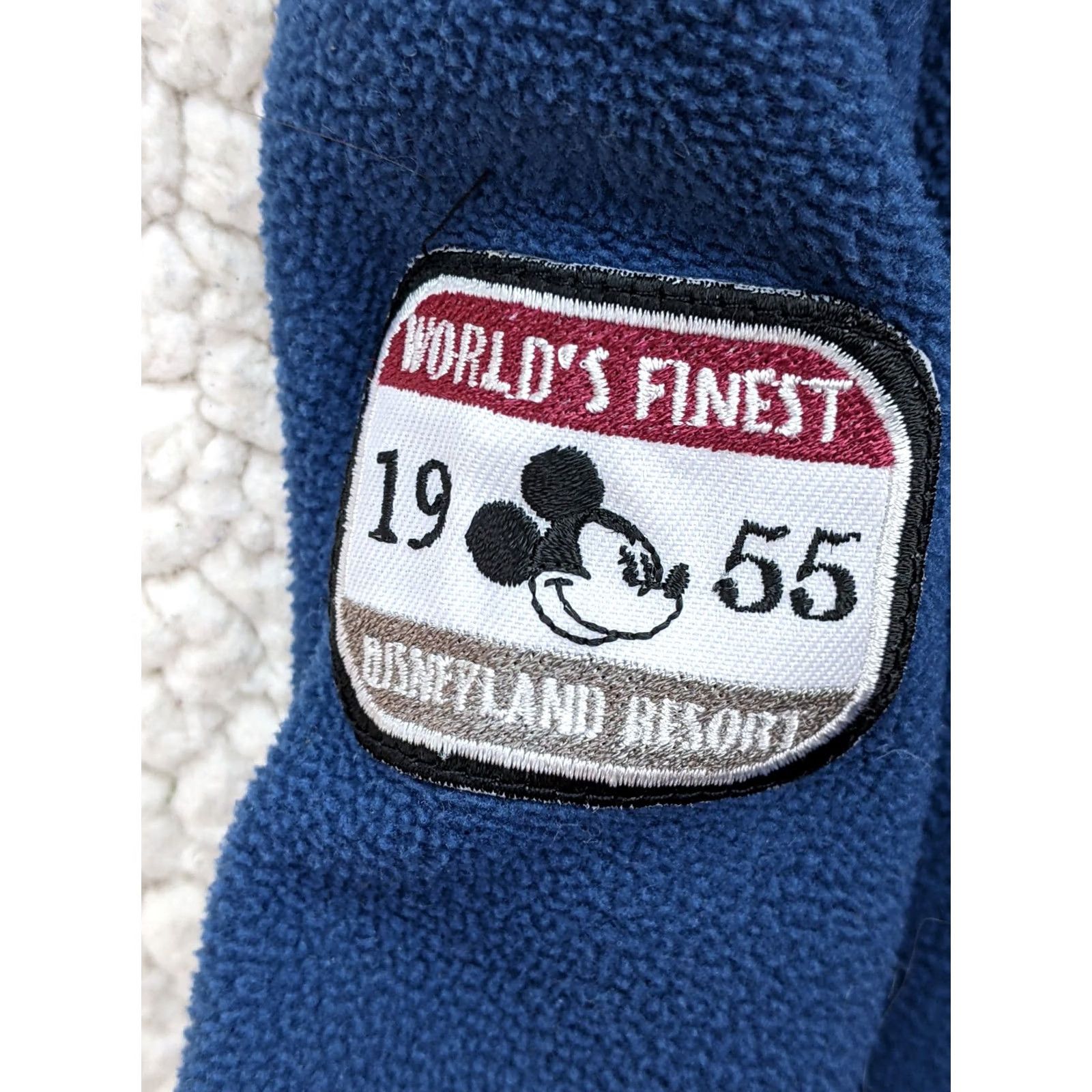 Vintage Disneyland Resort Womens XL Blue Mickey Patch Fleece Jacket Full Zip Mock Neck Size XL / US 12-14 / IT 48-50 - 4 Thumbnail