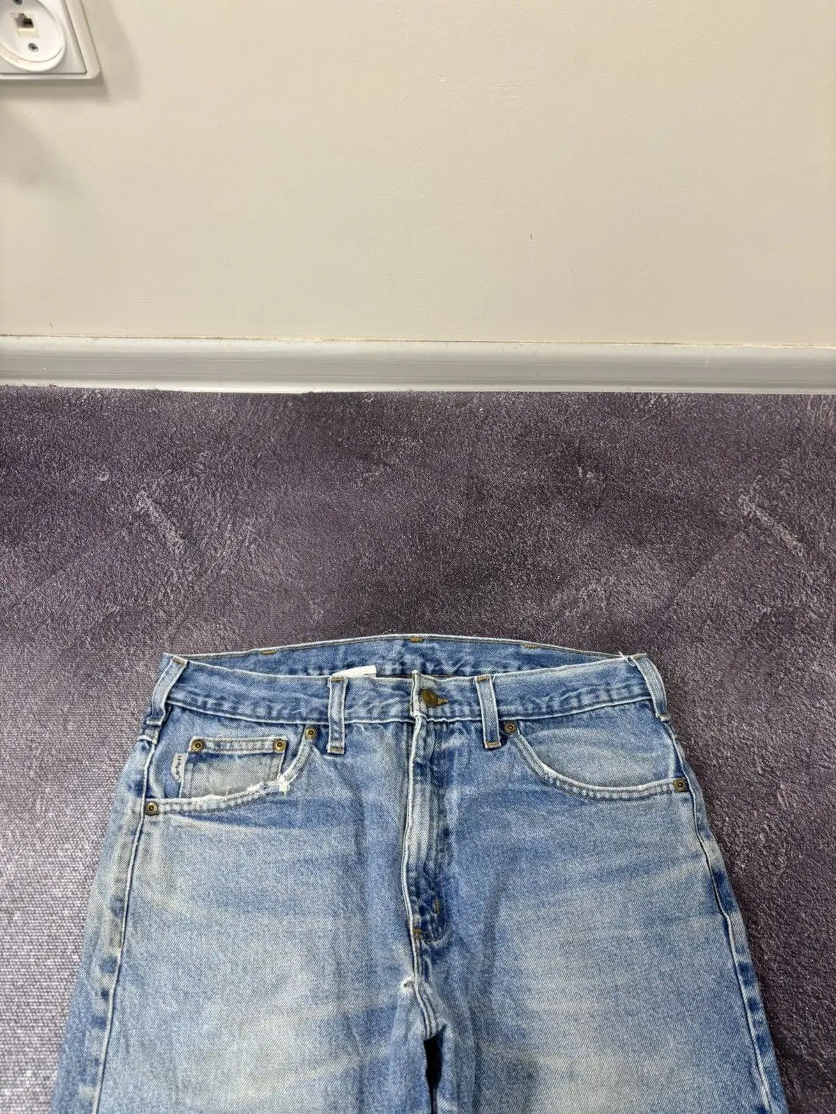 Carhartt × Vintage Vintage Carhartt Faded Blue Denim Work Hype Baggy Jeans Size US 34 / EU 50 - 8 Thumbnail