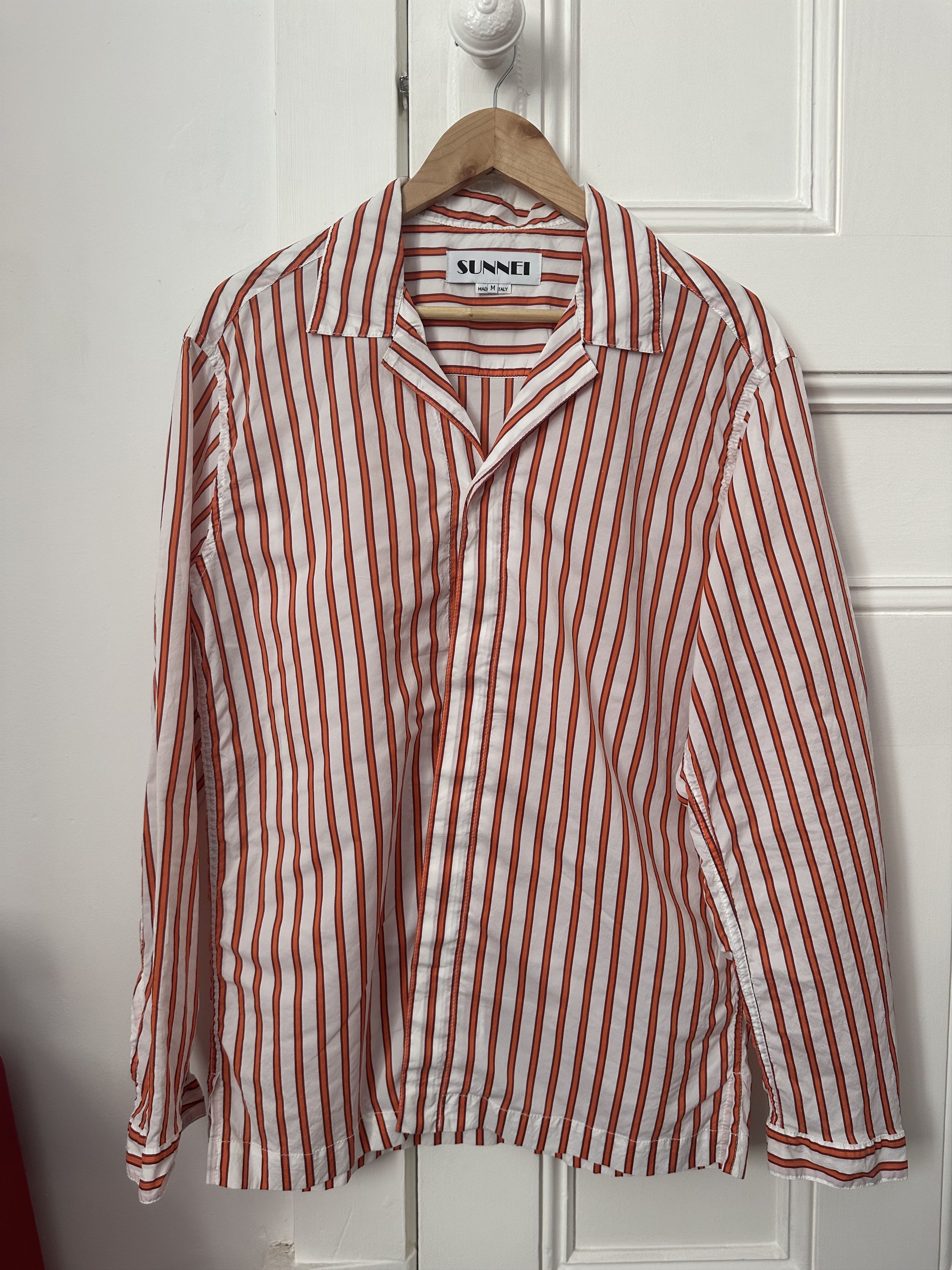 Sunnei Sunnei Regular Shirt in Cream with Red Stripes Size US M / EU 48-50 / 2 - 2 Thumbnail