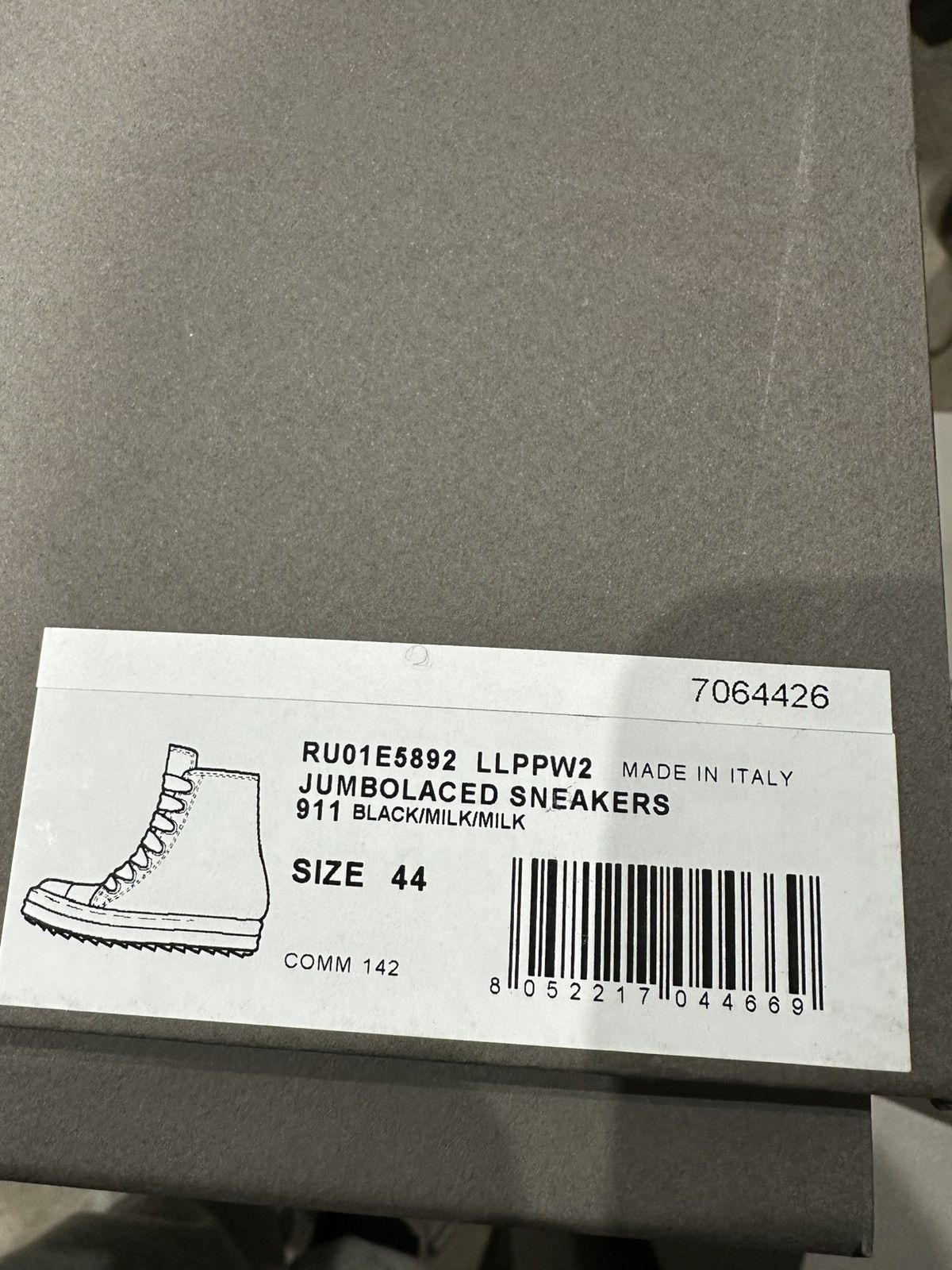 Rick Owens RICK OWENS - Jumbo High Black Milk Size US 11 / EU 44 - 8 Thumbnail