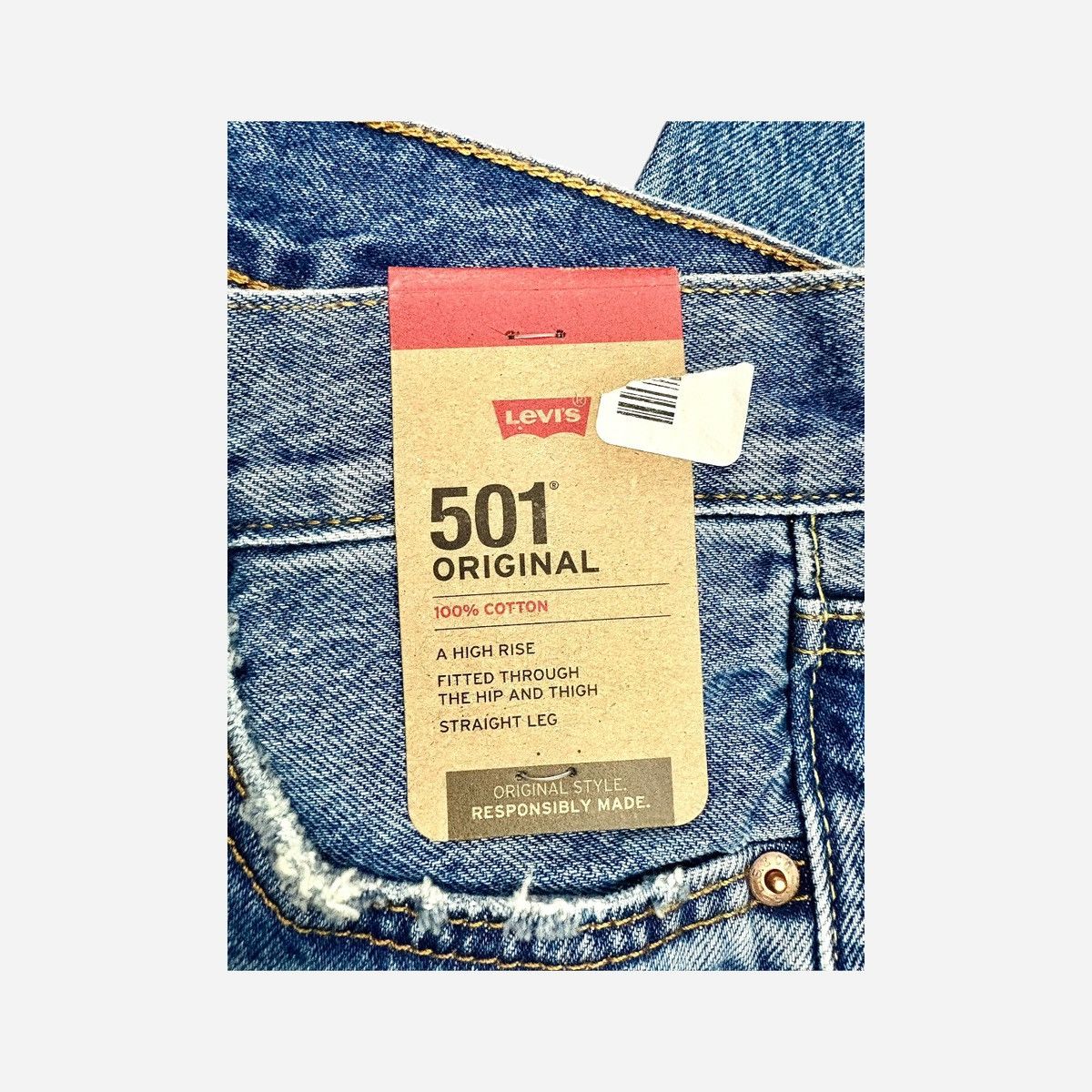 Levi's Levi’s Women’s 501 Patch Straight High Rise Blue Jeans 25-30 Size 25" / US 0 / IT 36 - 9 Thumbnail