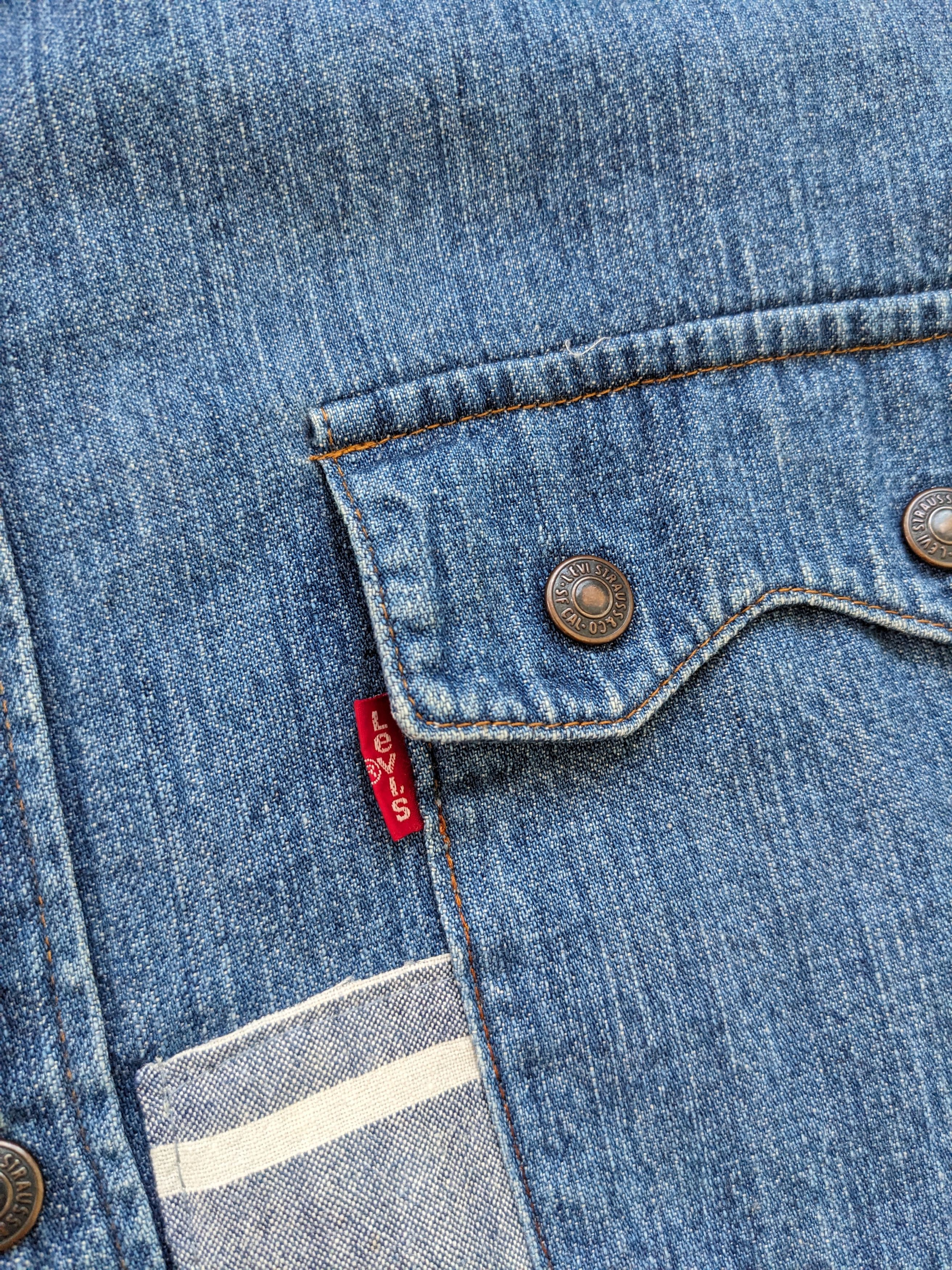 Levi's Vintage Levis Denim Shirt Boro Custom Made Size US M / EU 48-50 / 2 - 9 Thumbnail
