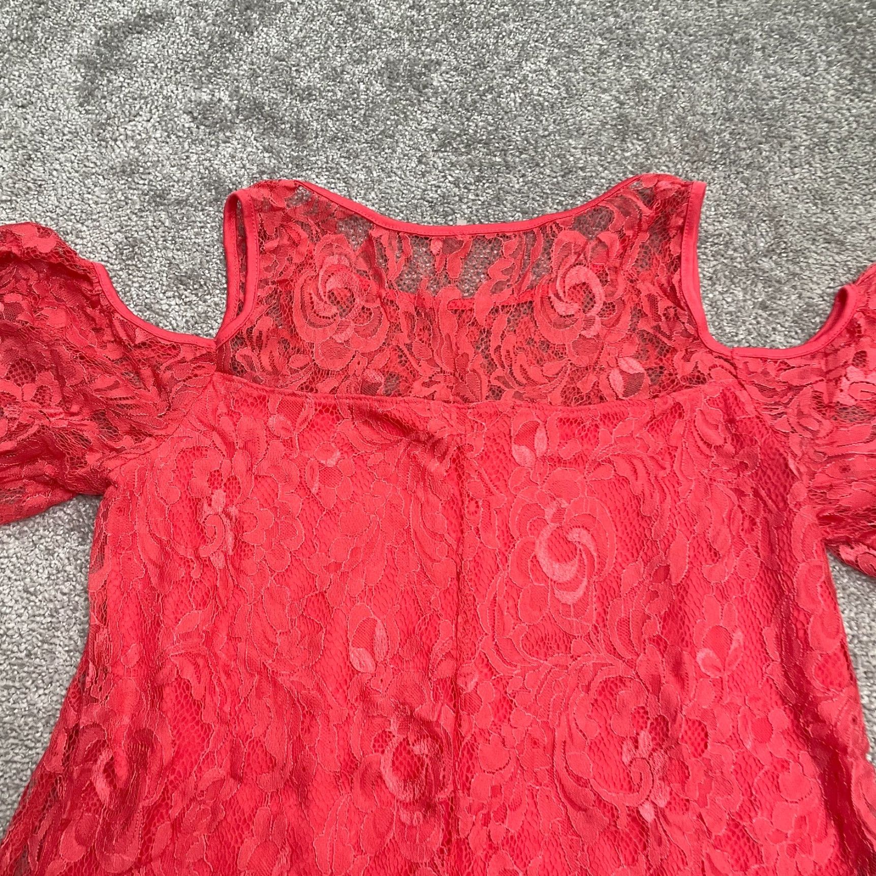 Pinko Naif Pink Blouse Womens M Short Sleeve Lace Cold Shoulder Nylon Top Regular Pink Fabric Basic Casual Vogue Size M / US 6-8 / IT 42-44 - 3 Thumbnail