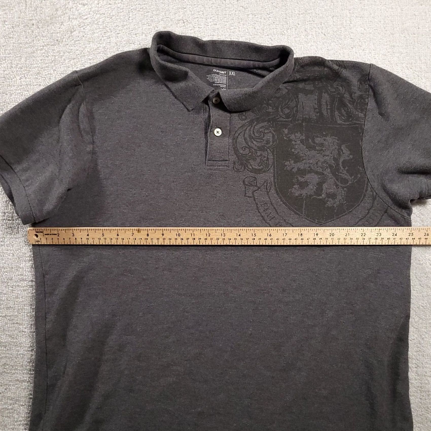 Old Navy Old Navy Polo Shirt Adult 2XL Gray Short Sleeve Casual Rugby Crest Mens Size US XXL / EU 58 / 5 - 3 Thumbnail