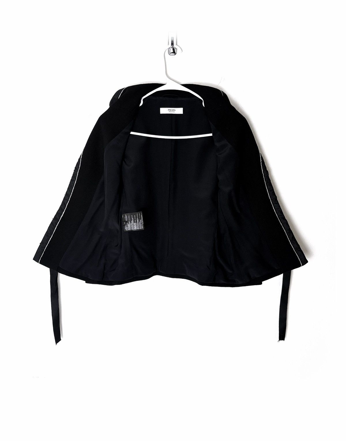 Prada Prada Black Jewel Embellished Cropped Wool Jacket Size M / US 6-8 / IT 42-44 - 5 Thumbnail