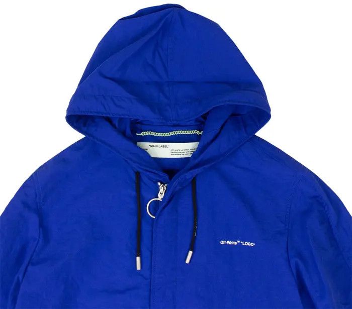 Off-White o1y0225 Logo Full-Length Jacket in Blue Size US XXS / EU 40 - 3 Thumbnail
