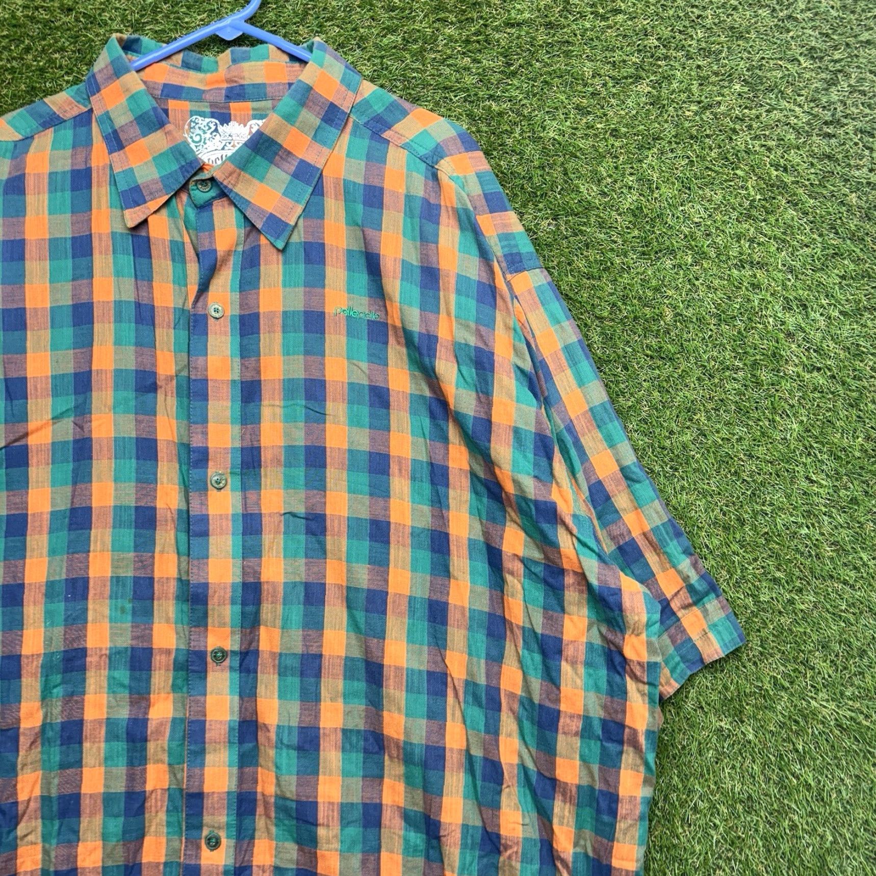 Pelle Pelle Pelle Pelle Shirt Mens 4XL Loose Fit Short Sleeve Plaid Linen Blend Casual y2k Size US XXL / EU 58 / 5 - 3 Thumbnail