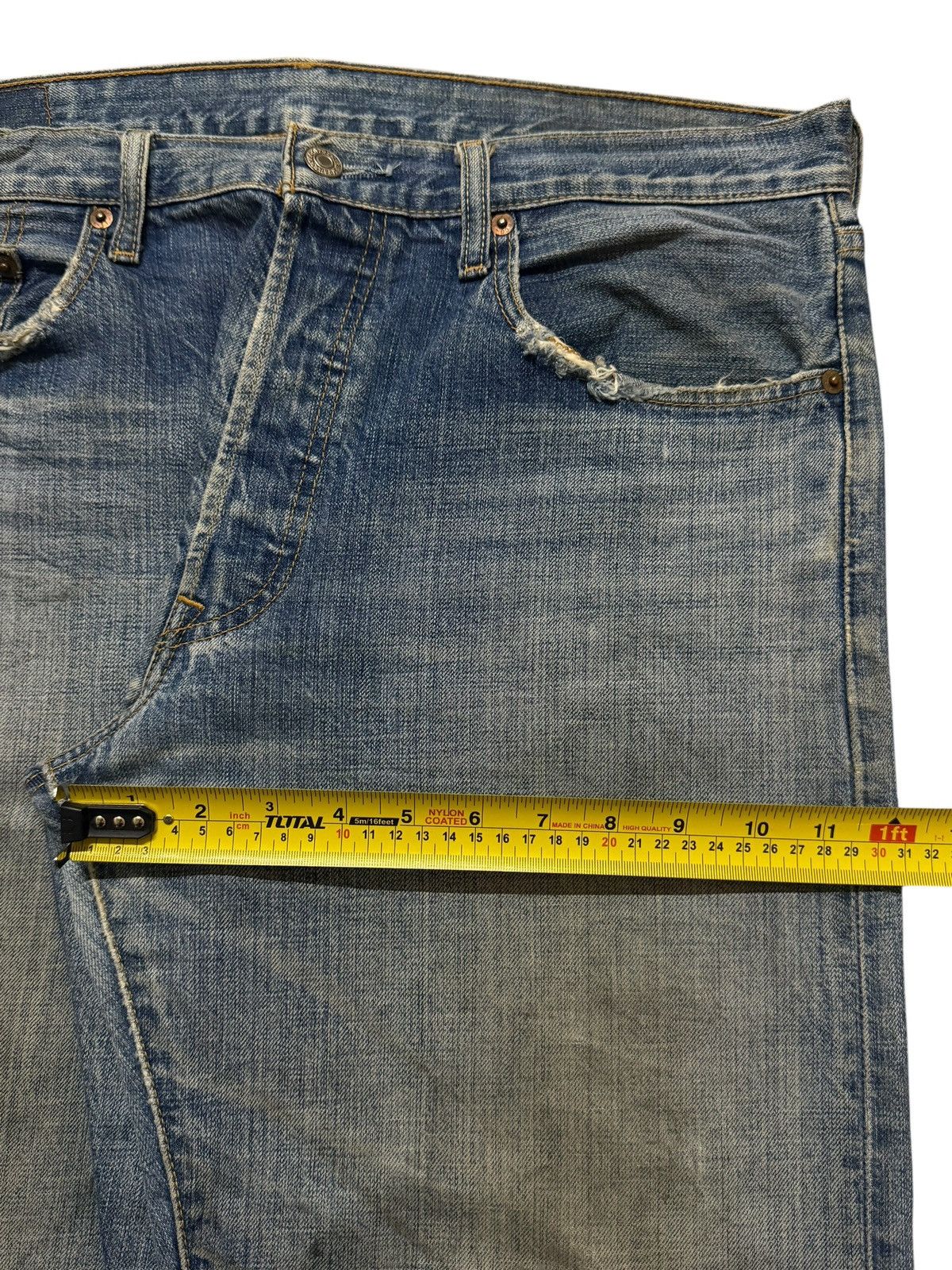 Levi's Vintage 90s Levis 501 Classic Blue Mud Wash Wide Leg Loose Size US 35 - 12 Thumbnail