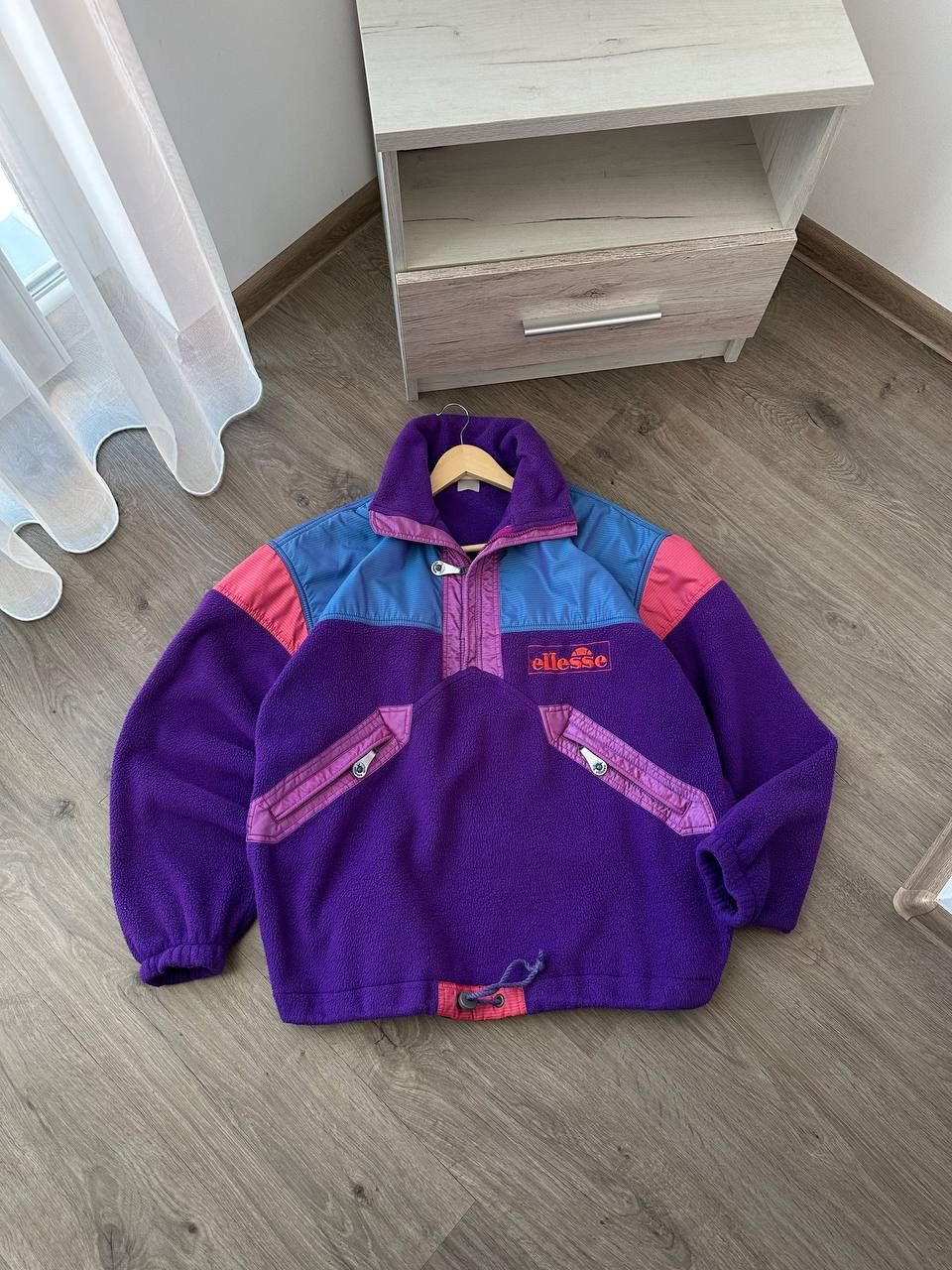 Vintage Ellesse Violet Outdoor Polartec Fleece Anorak Jacket