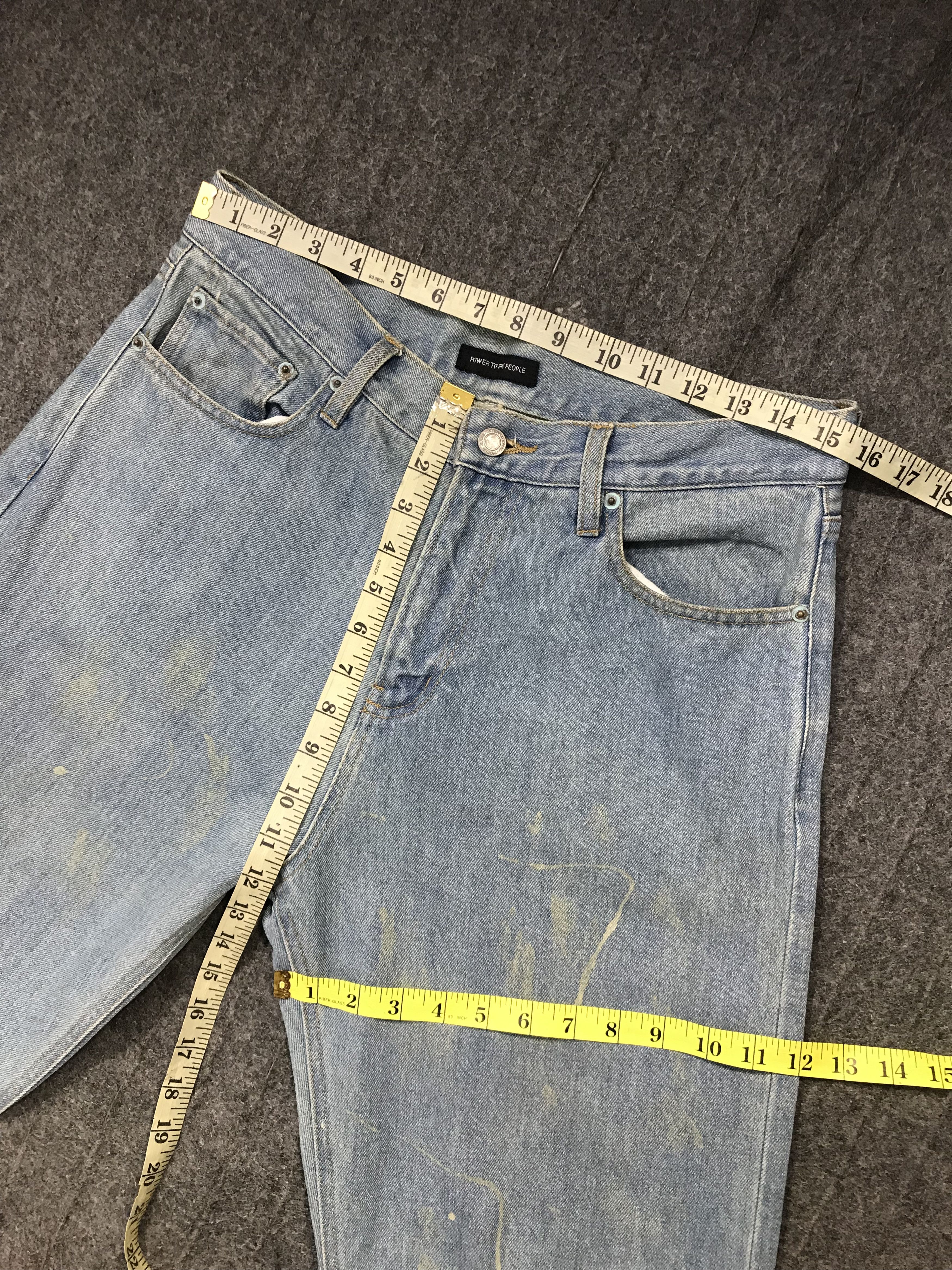 Japanese Brand × Vintage Vintage Power To The People Design Distressed Denim Jeans Size US 31 - 16 Thumbnail