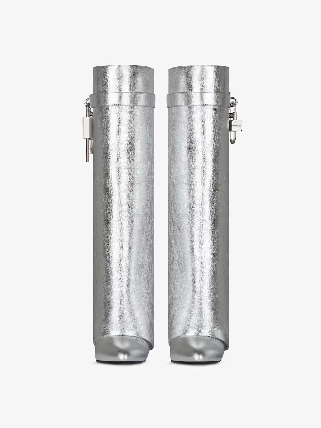 Givenchy o1srvl11e0525 Shark Lock Pant Boots 90mm in Silver Size US 10.5 / IT 40.5 - 2 Thumbnail