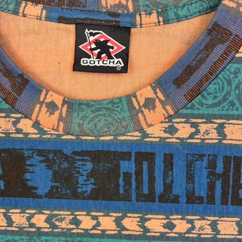 Gotcha Gotcha Shirt Men Green Blue Short Sleeve Crew Neck Cotton XL Size US XL / EU 56 / 4 - 3 Thumbnail